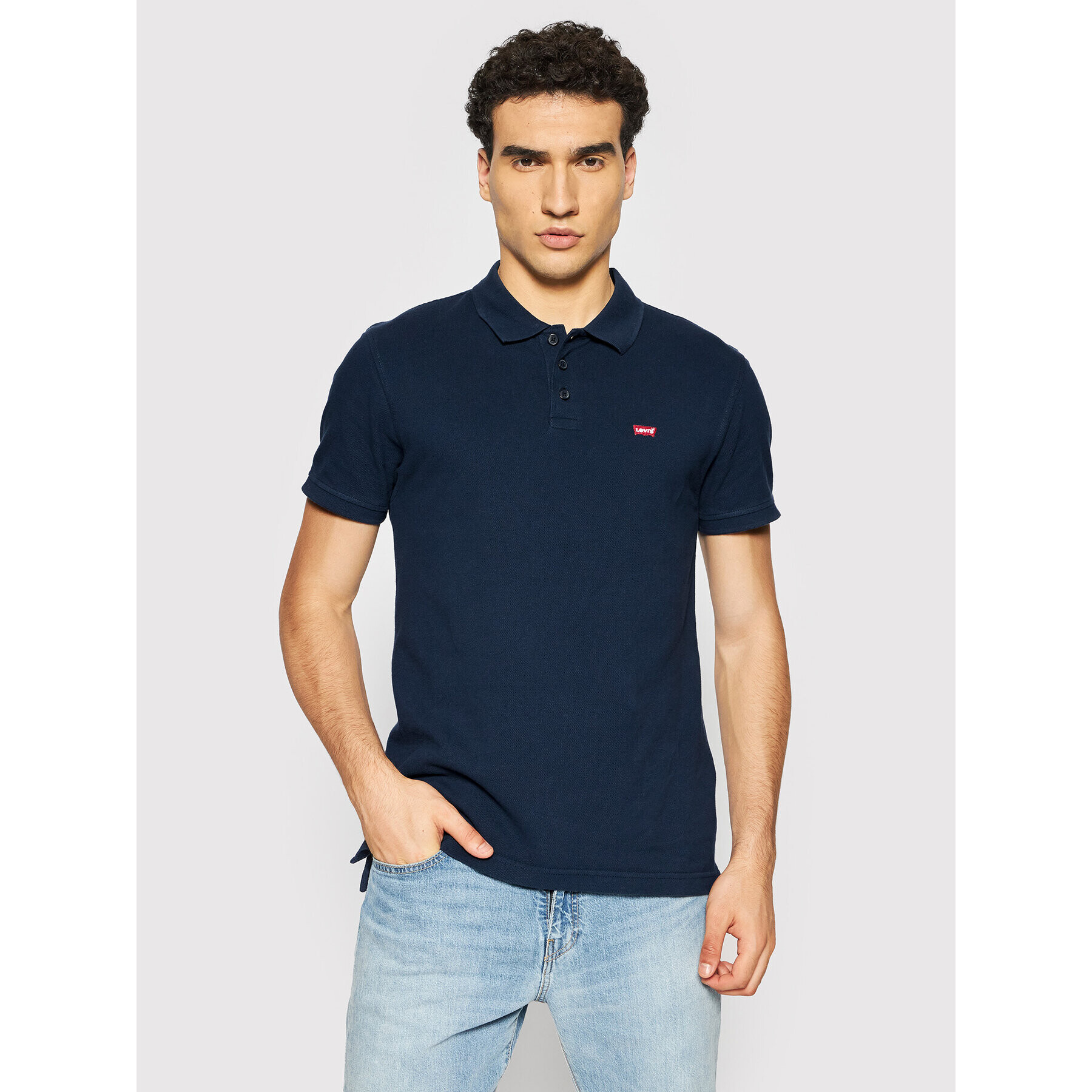 Levi's® Тениска с яка и копчета Standard Housemarked 35883-0005 Тъмносин Regular Fit - Pepit.bg