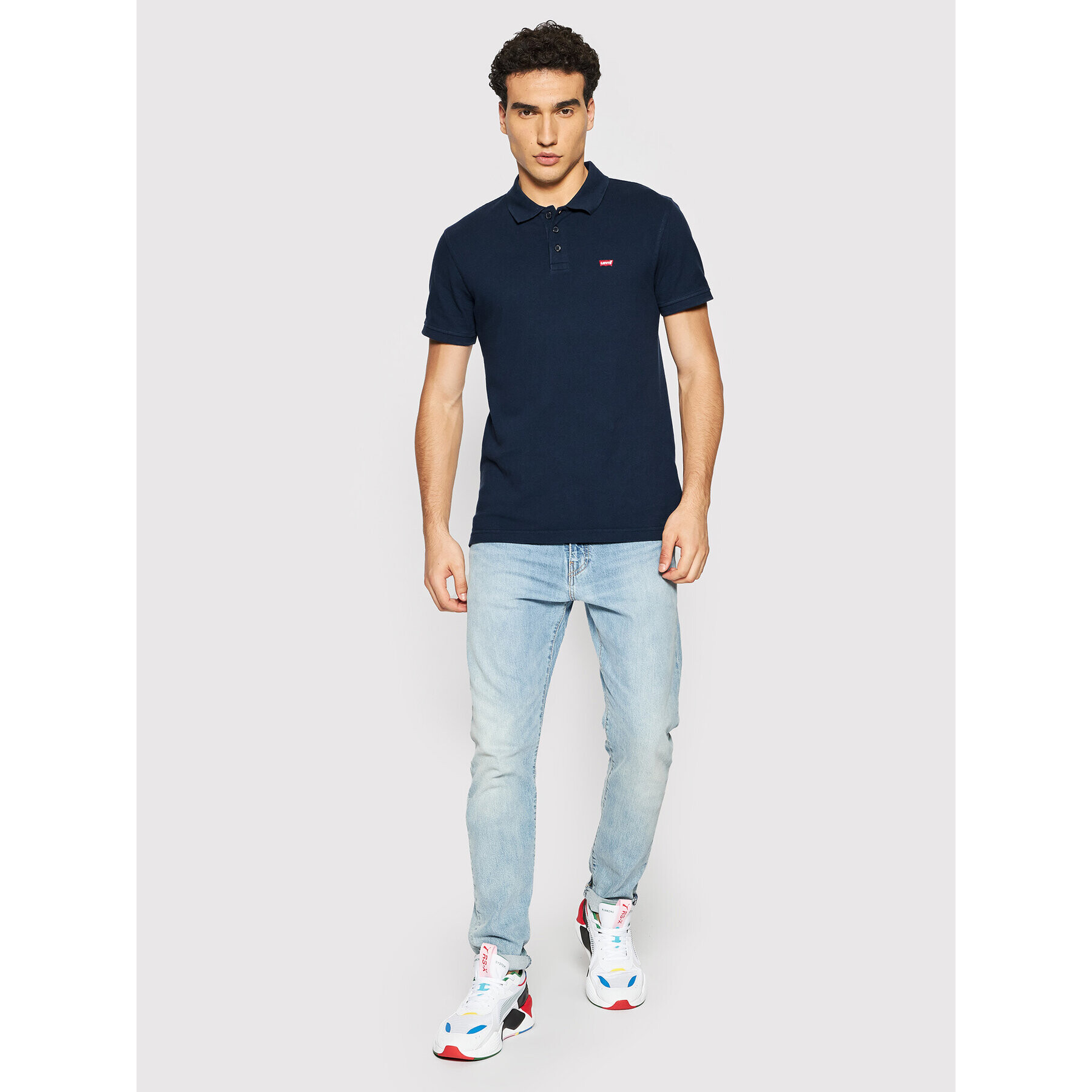 Levi's® Тениска с яка и копчета Standard Housemarked 35883-0005 Тъмносин Regular Fit - Pepit.bg