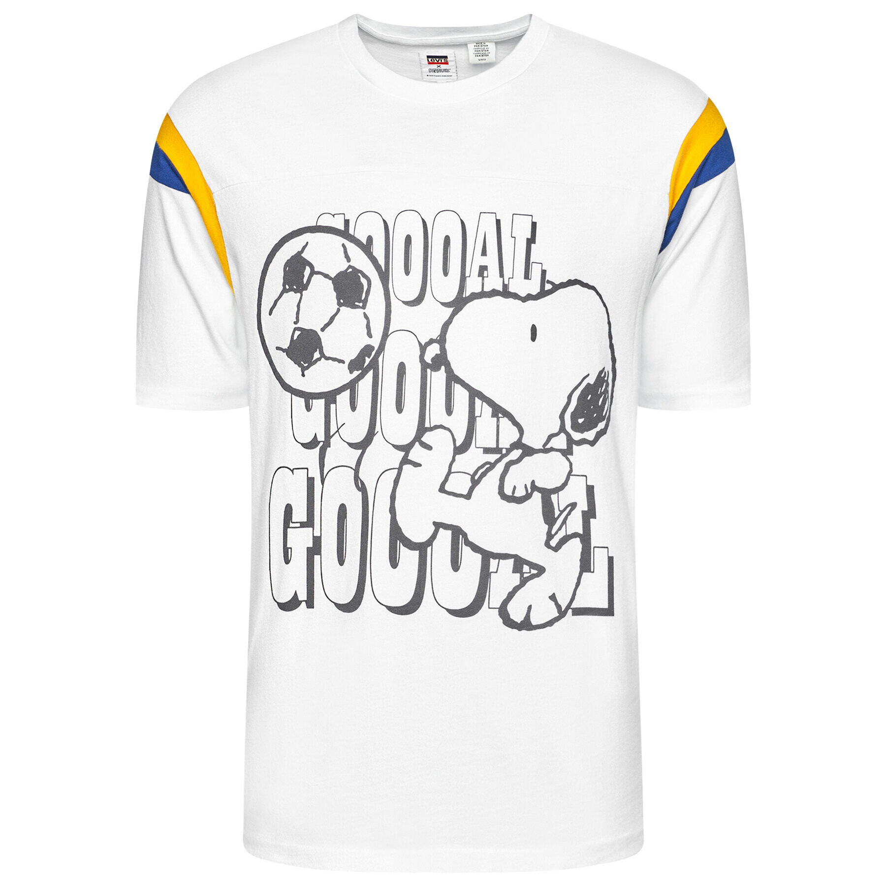 Levi's® Тишърт PEANUTS® Football Tee Gooaal Snoopy Marshmallow 23895-0003 Бял Regular Fit - Pepit.bg