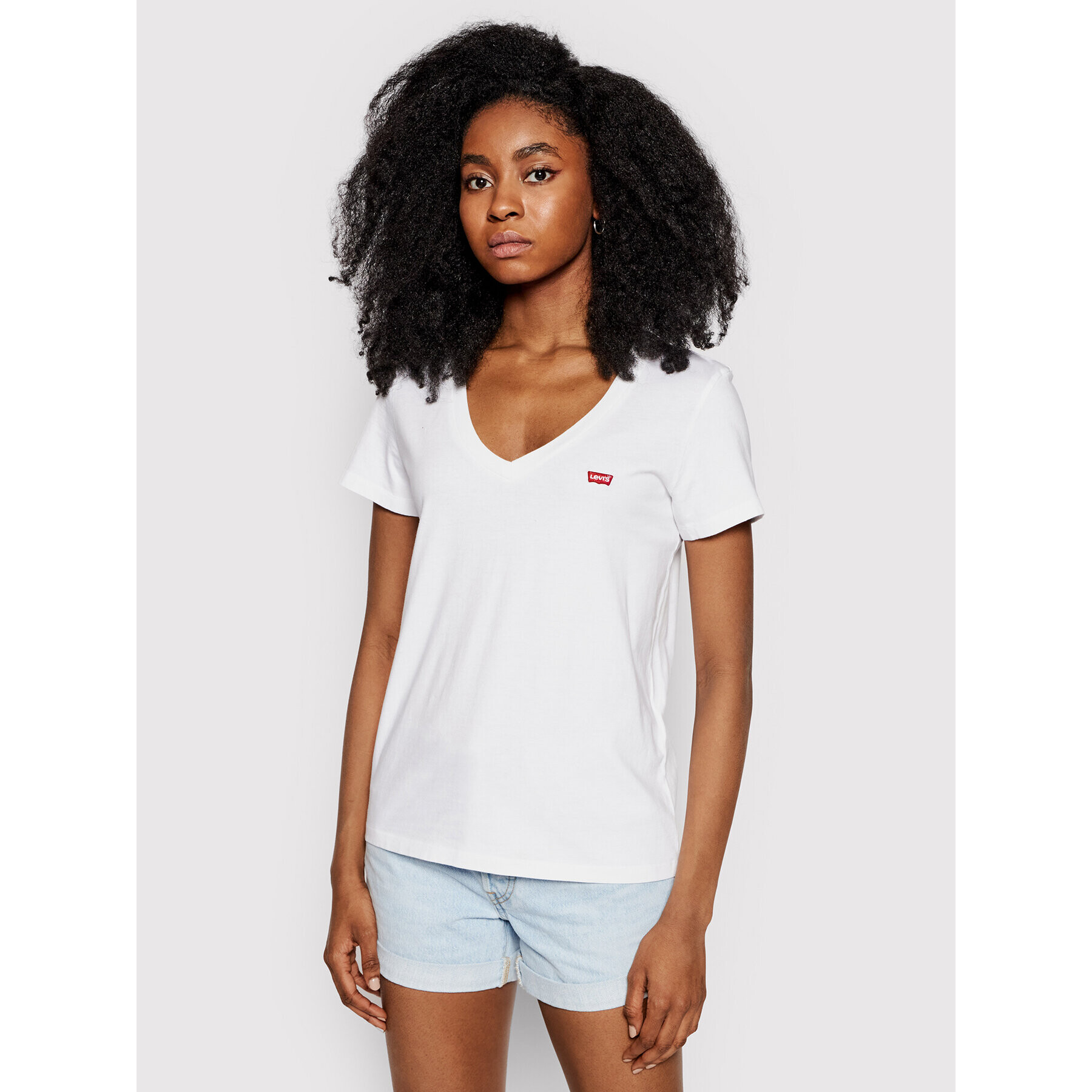 Levi's® Тишърт Perfect V-Neck Tee 85341-0002 Бял Regular Fit - Pepit.bg