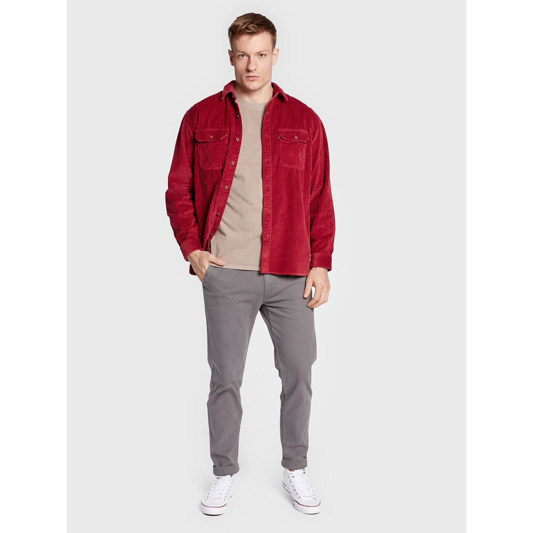 Levi's® Тишърт FRESH Red Tab™ Vintage A0637-0034 Бежов Relaxed Fit - Pepit.bg