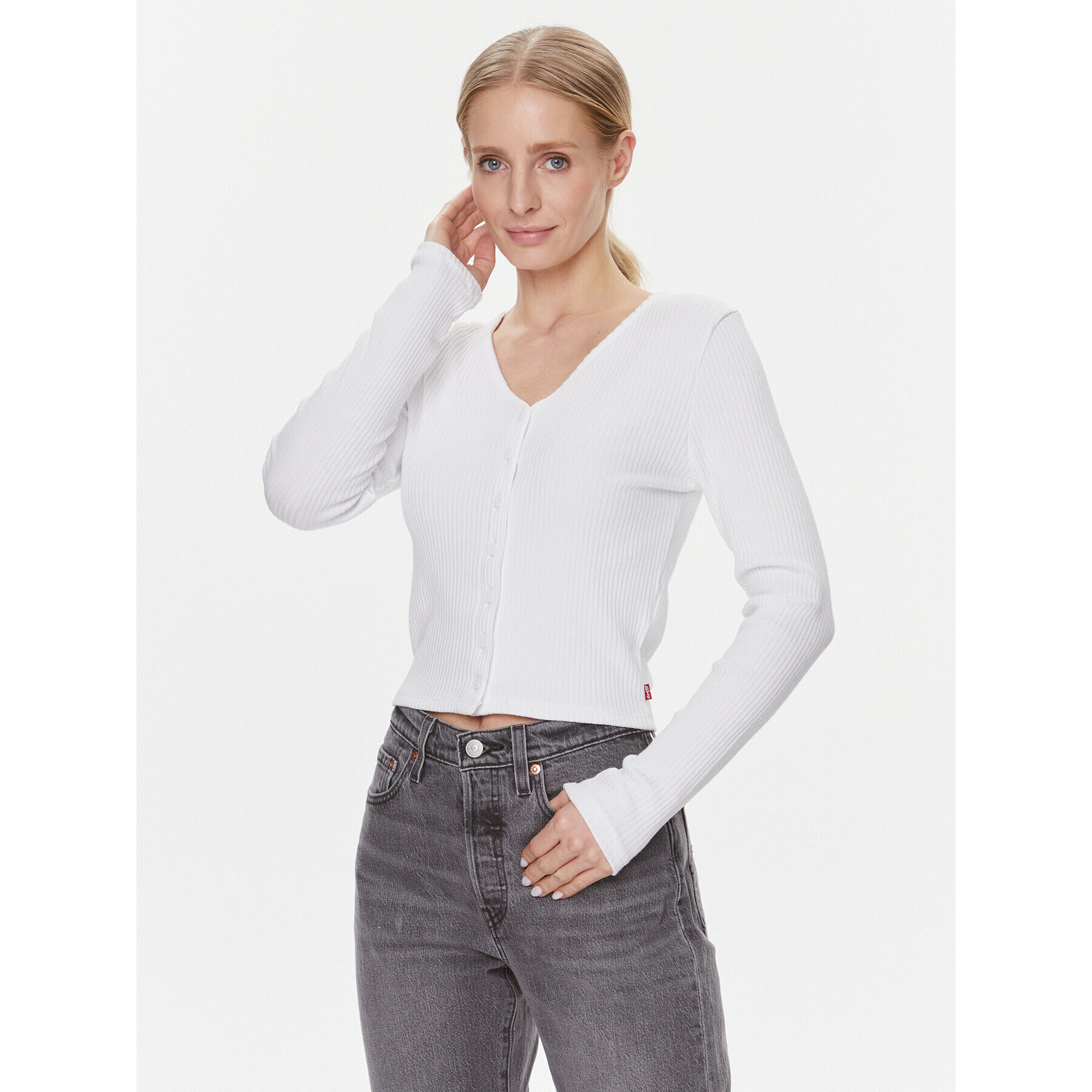 Levi's® Блуза Monica A7194-0001 Бял Slim Fit - Pepit.bg