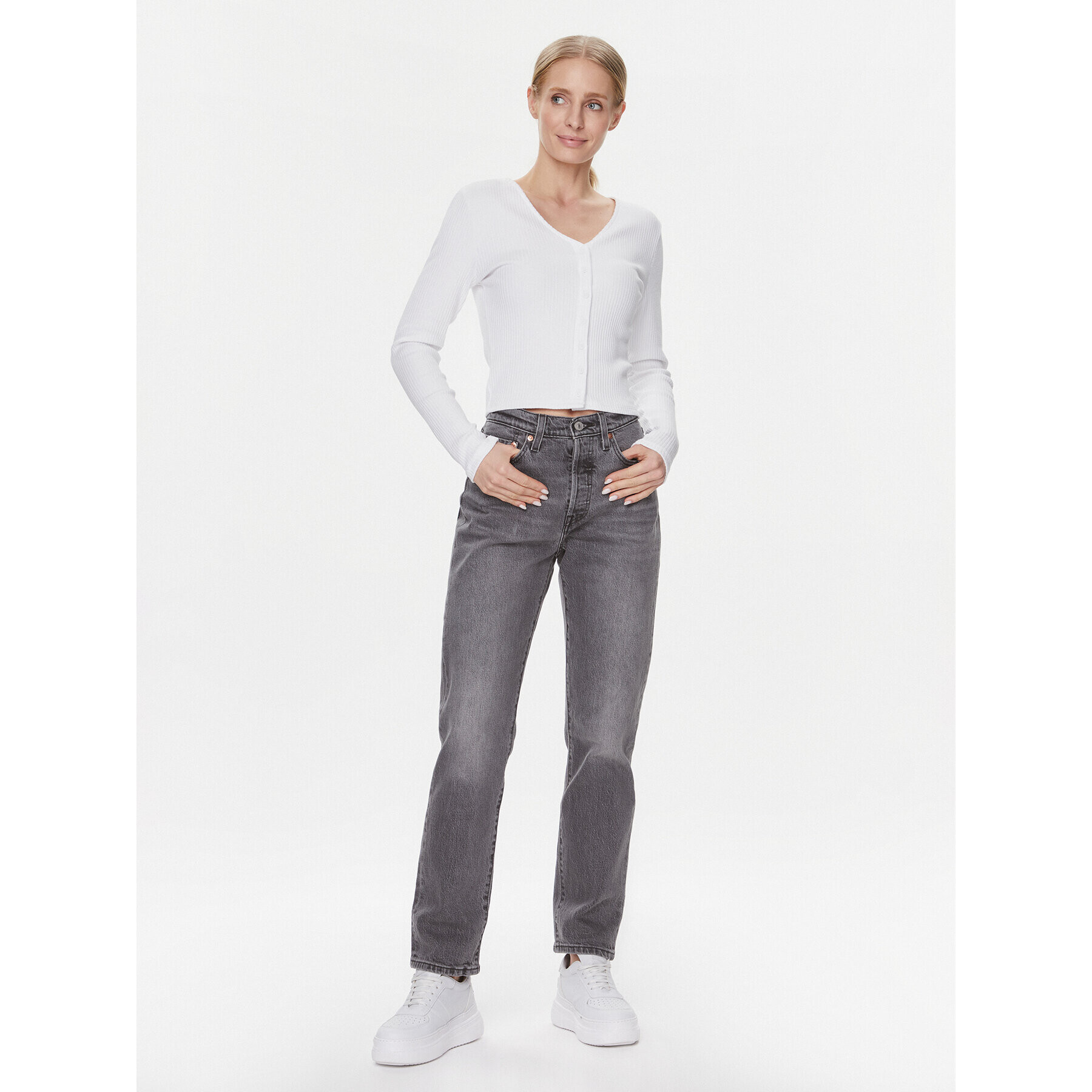 Levi's® Блуза Monica A7194-0001 Бял Slim Fit - Pepit.bg