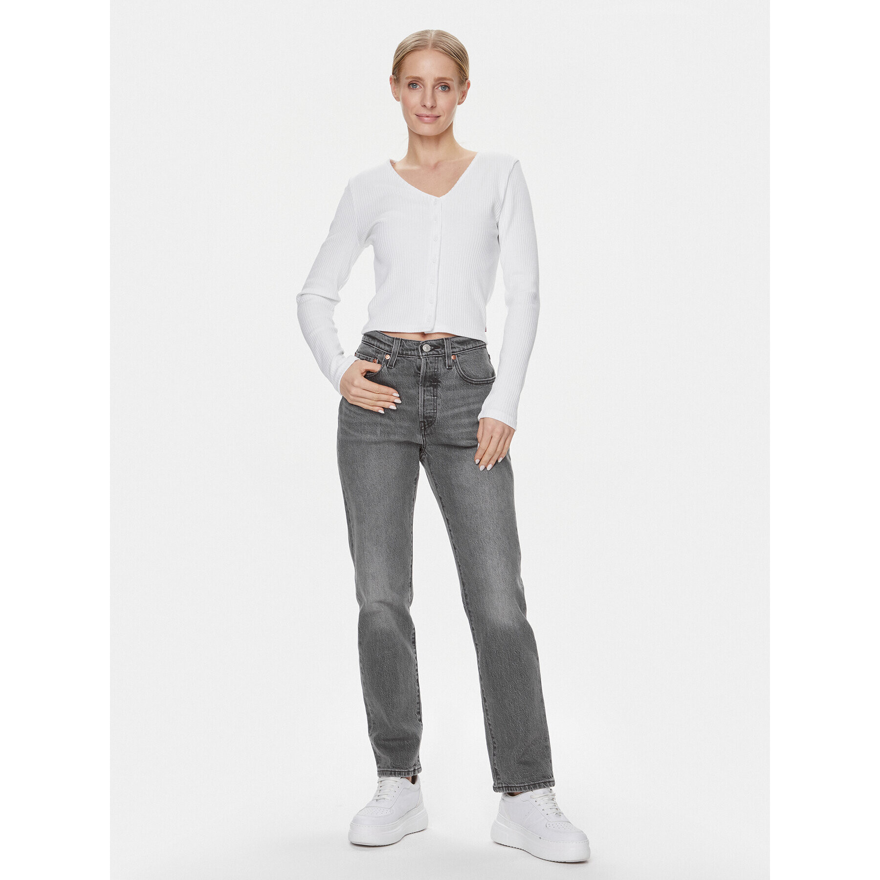 Levi's® Дънки 501® 36200-0308 Сив Cropped Fit - Pepit.bg