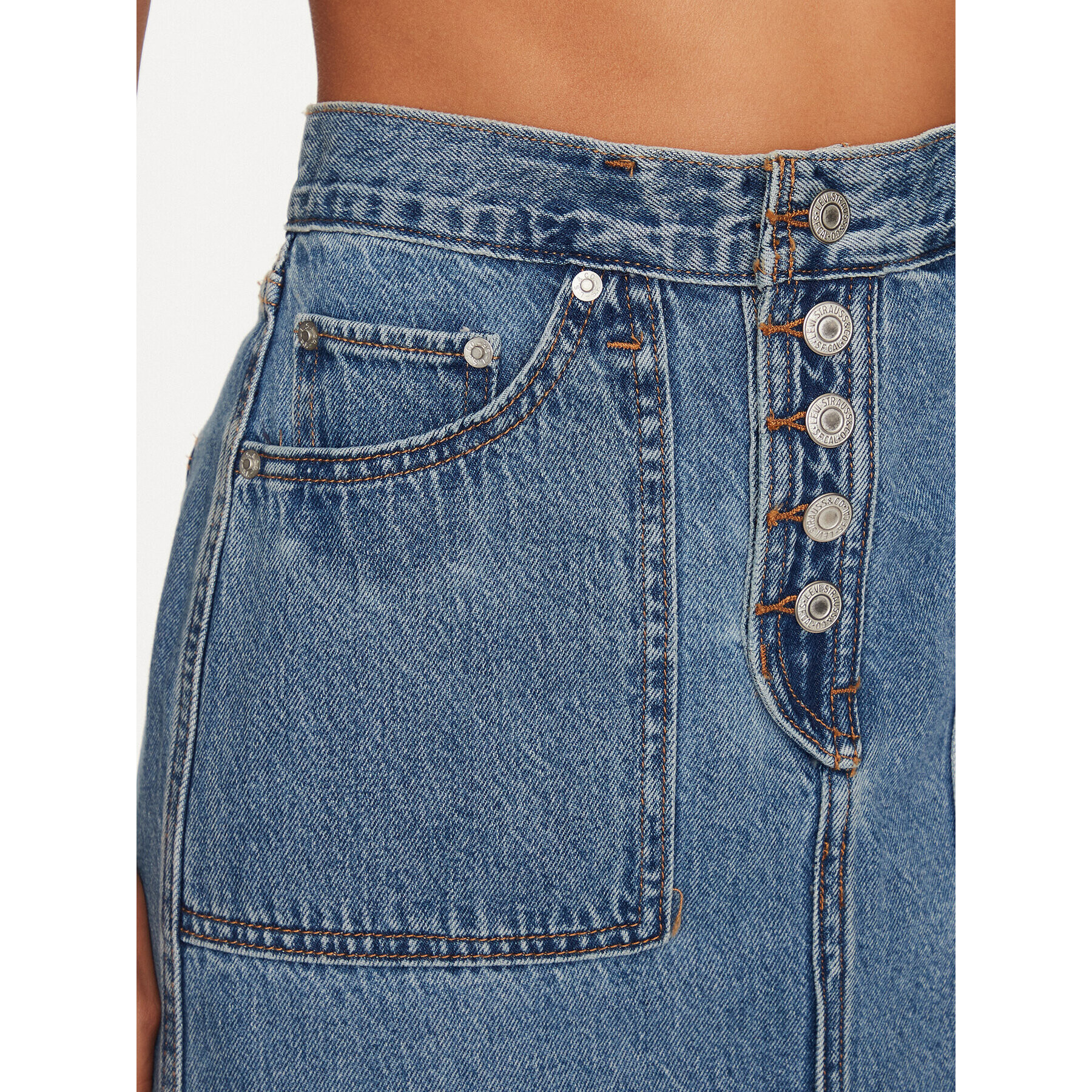 Levi's® Дънкова пола Reversible Slit A6082-0000 Син Relaxed Fit - Pepit.bg