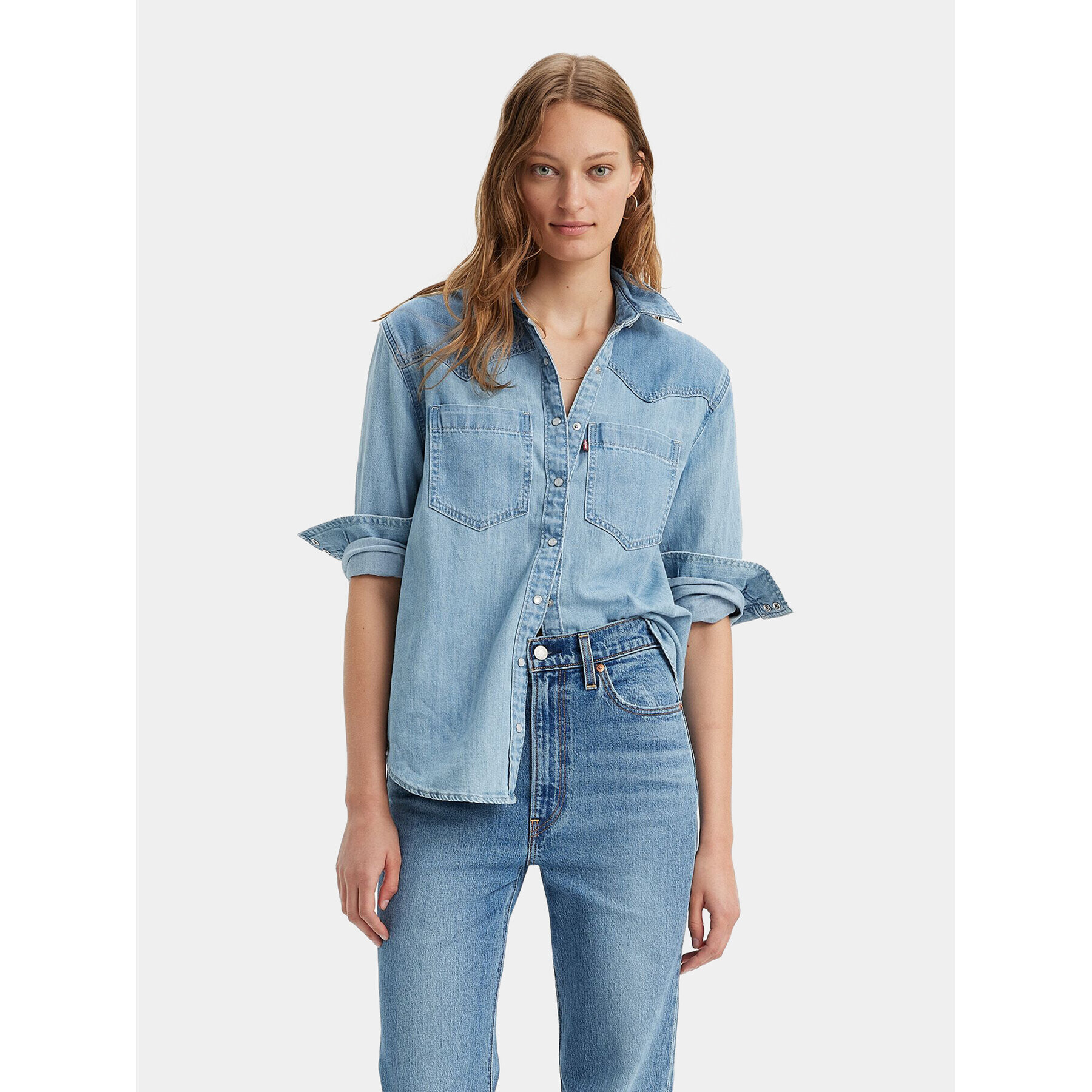 Levi's® дънкова риза Teodora A7244-0003 Син Relaxed Fit - Pepit.bg