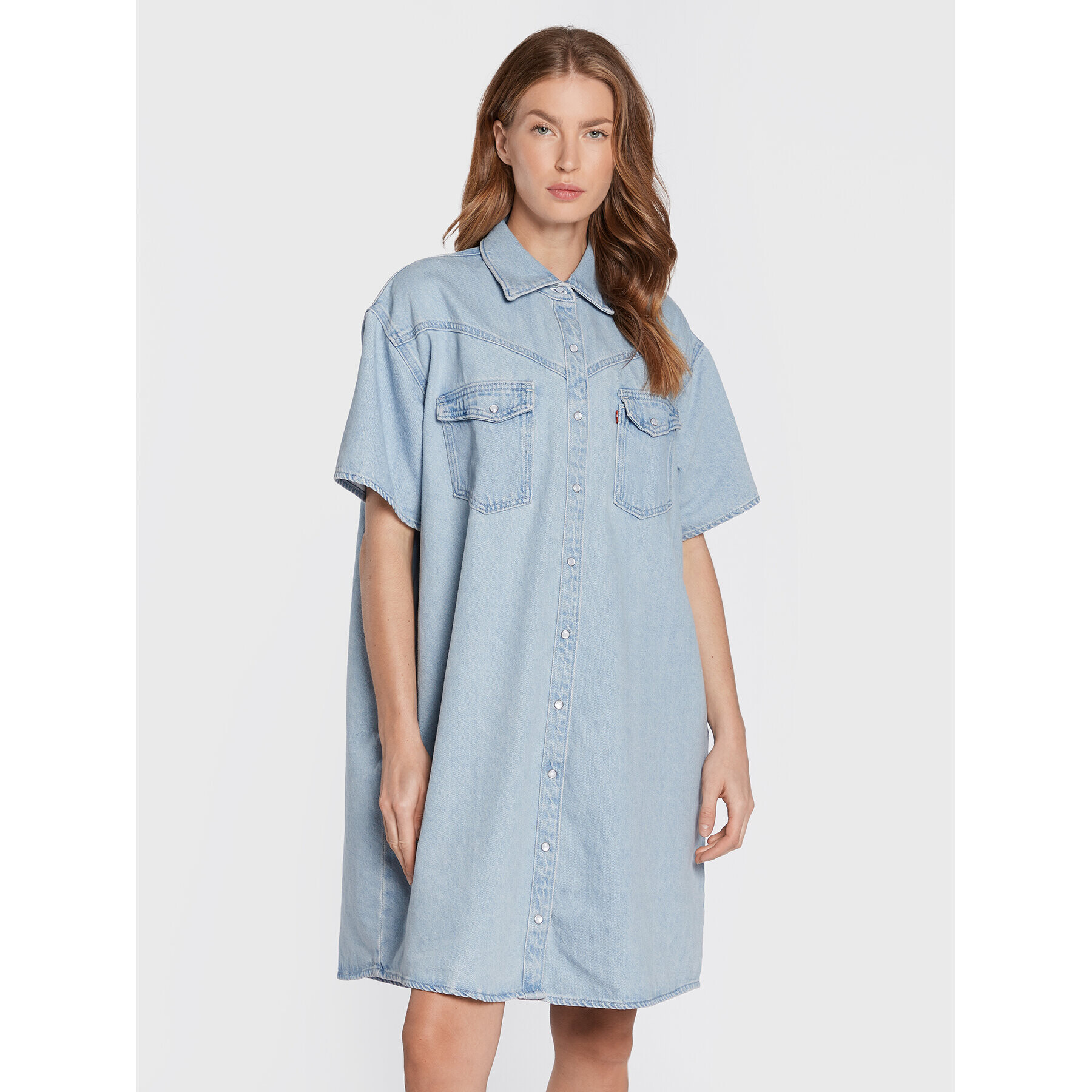 Levi's® Дънкова рокля Elowen Western A3344-0001 Син Oversize - Pepit.bg