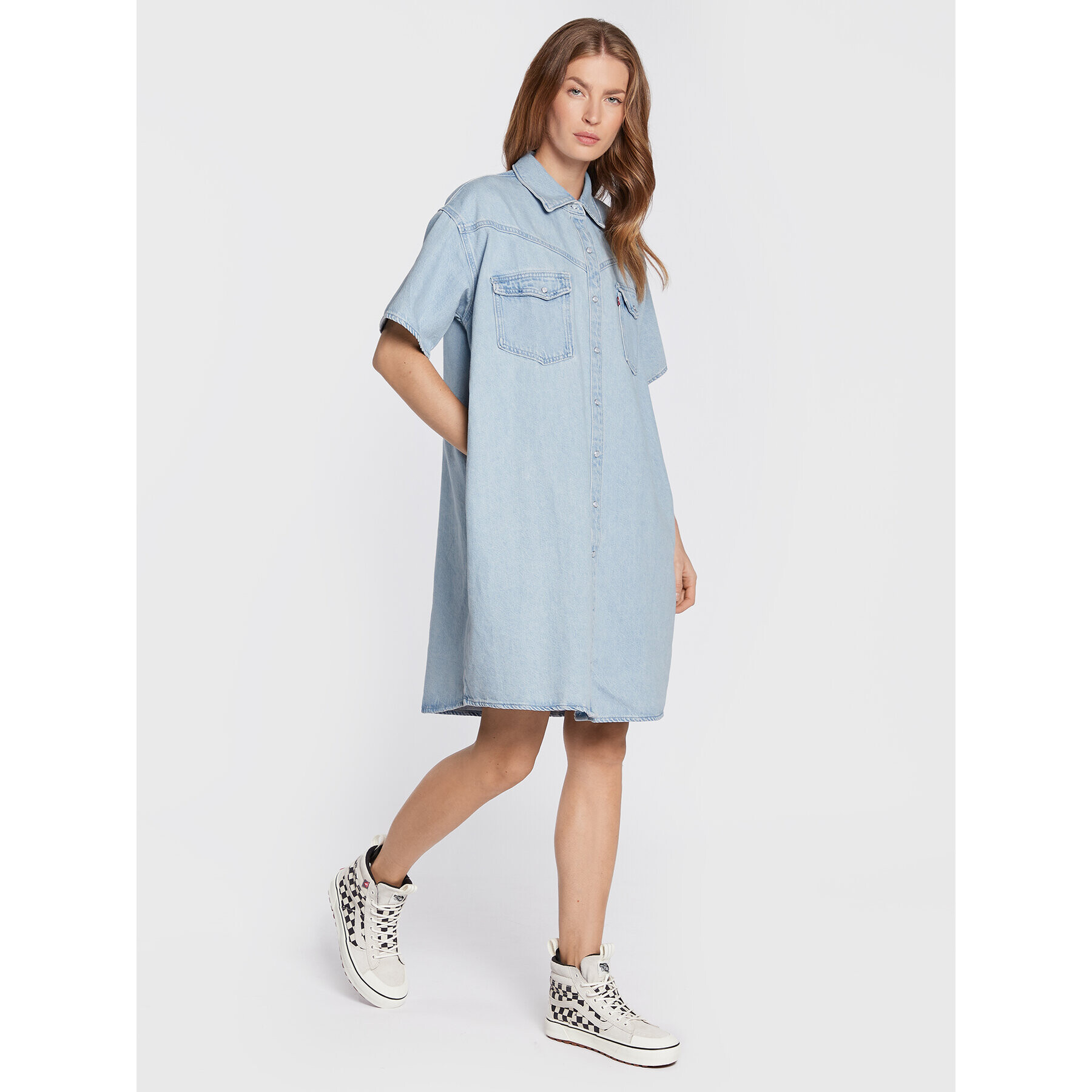 Levi's® Дънкова рокля Elowen Western A3344-0001 Син Oversize - Pepit.bg