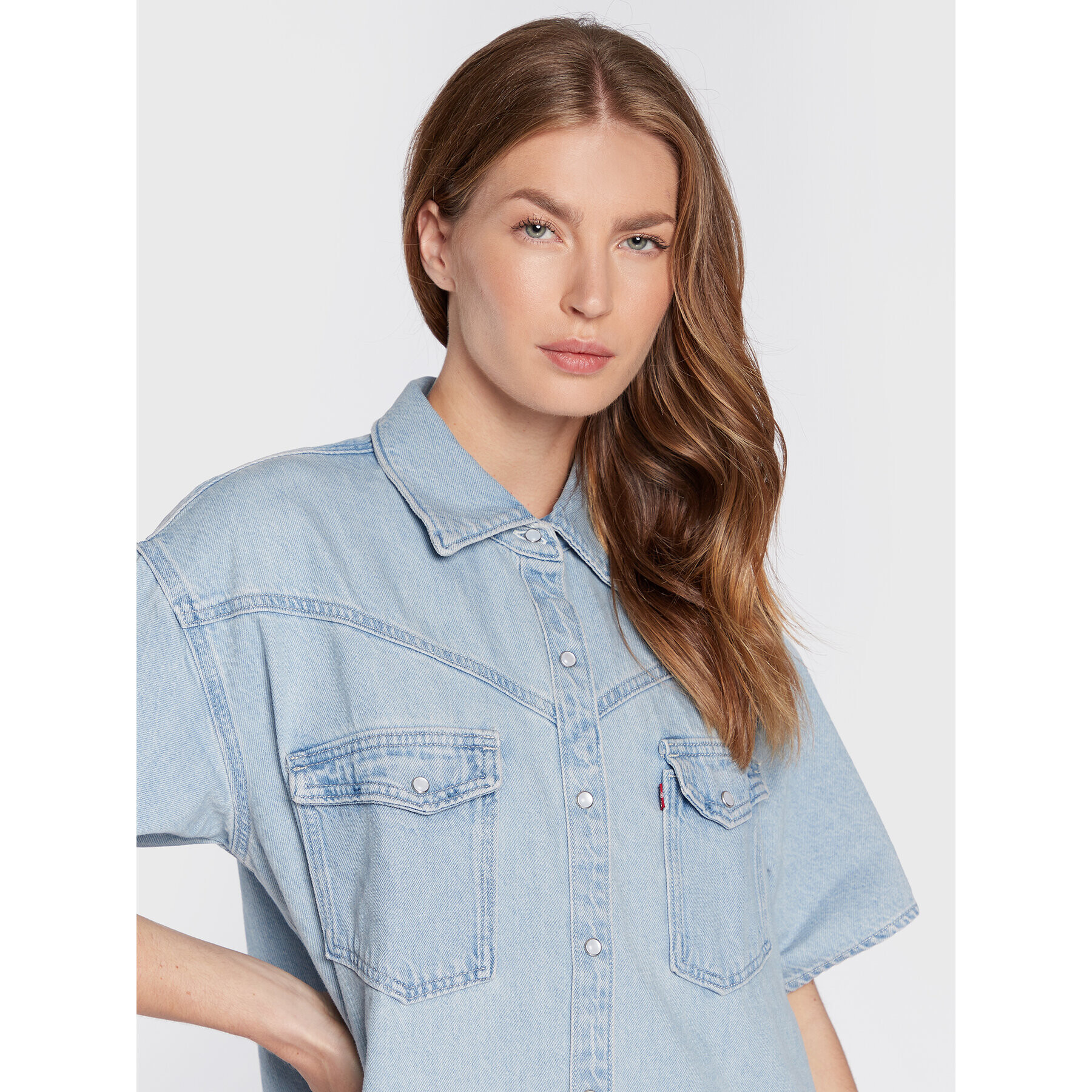 Levi's® Дънкова рокля Elowen Western A3344-0001 Син Oversize - Pepit.bg