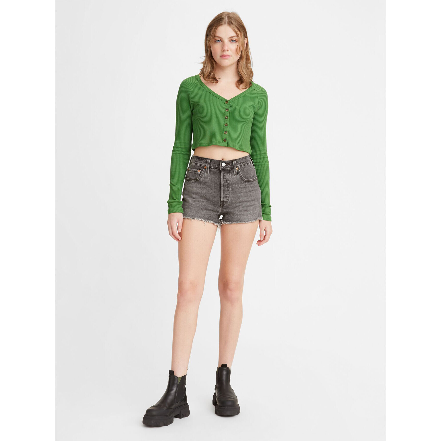 Levi's® Дънкови шорти 501® Original 563270240 Сив Regular Fit - Pepit.bg