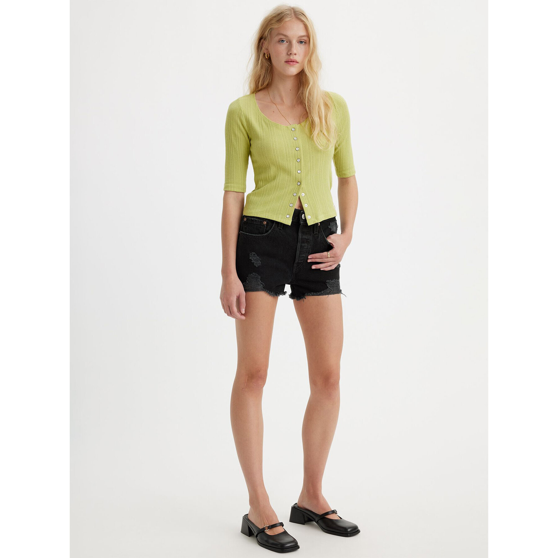 Levi's® Дънкови шорти 501® Original 563270318 Черен Slim Fit - Pepit.bg