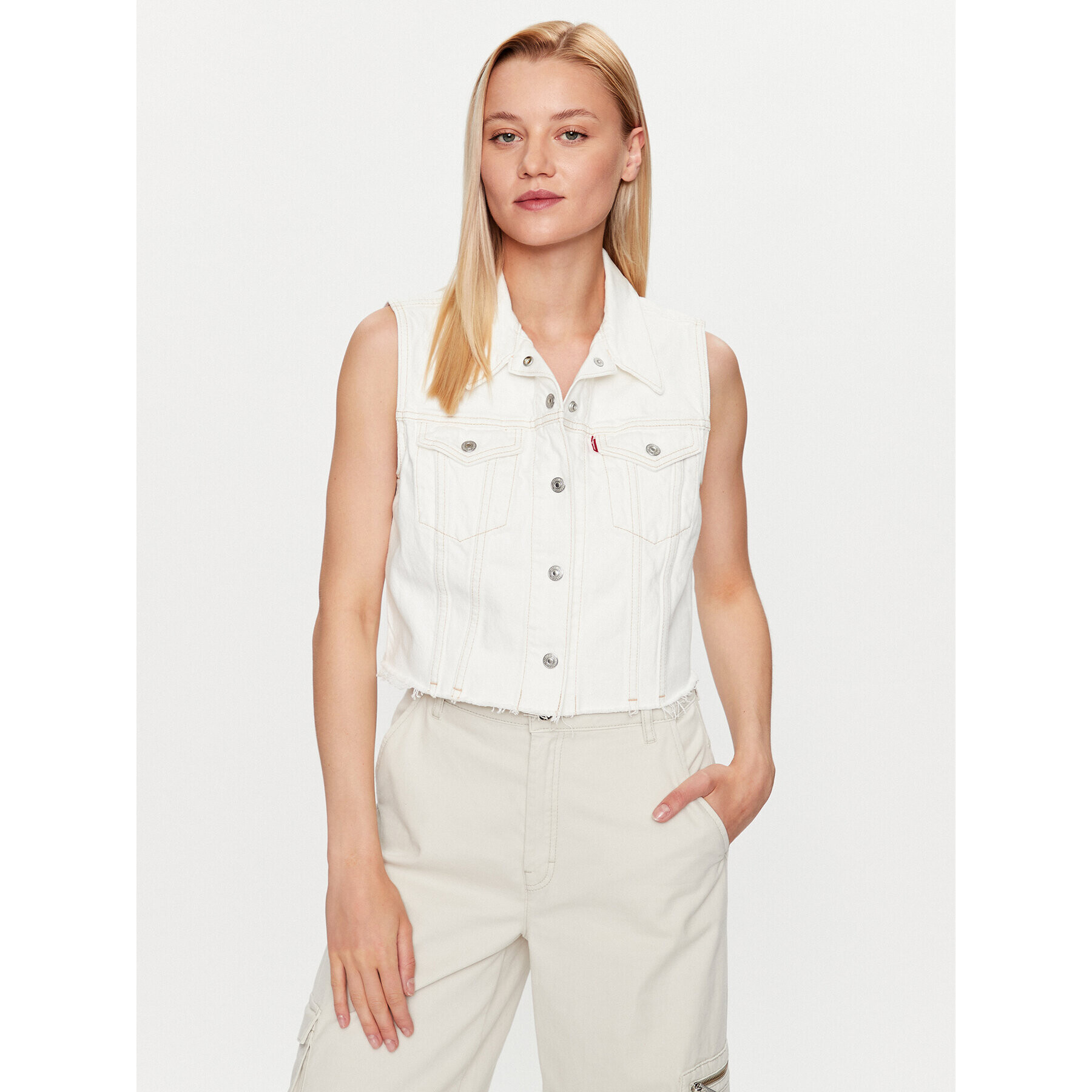 Levi's® Елек Xs A4855-0001 Бял Slim Fit - Pepit.bg