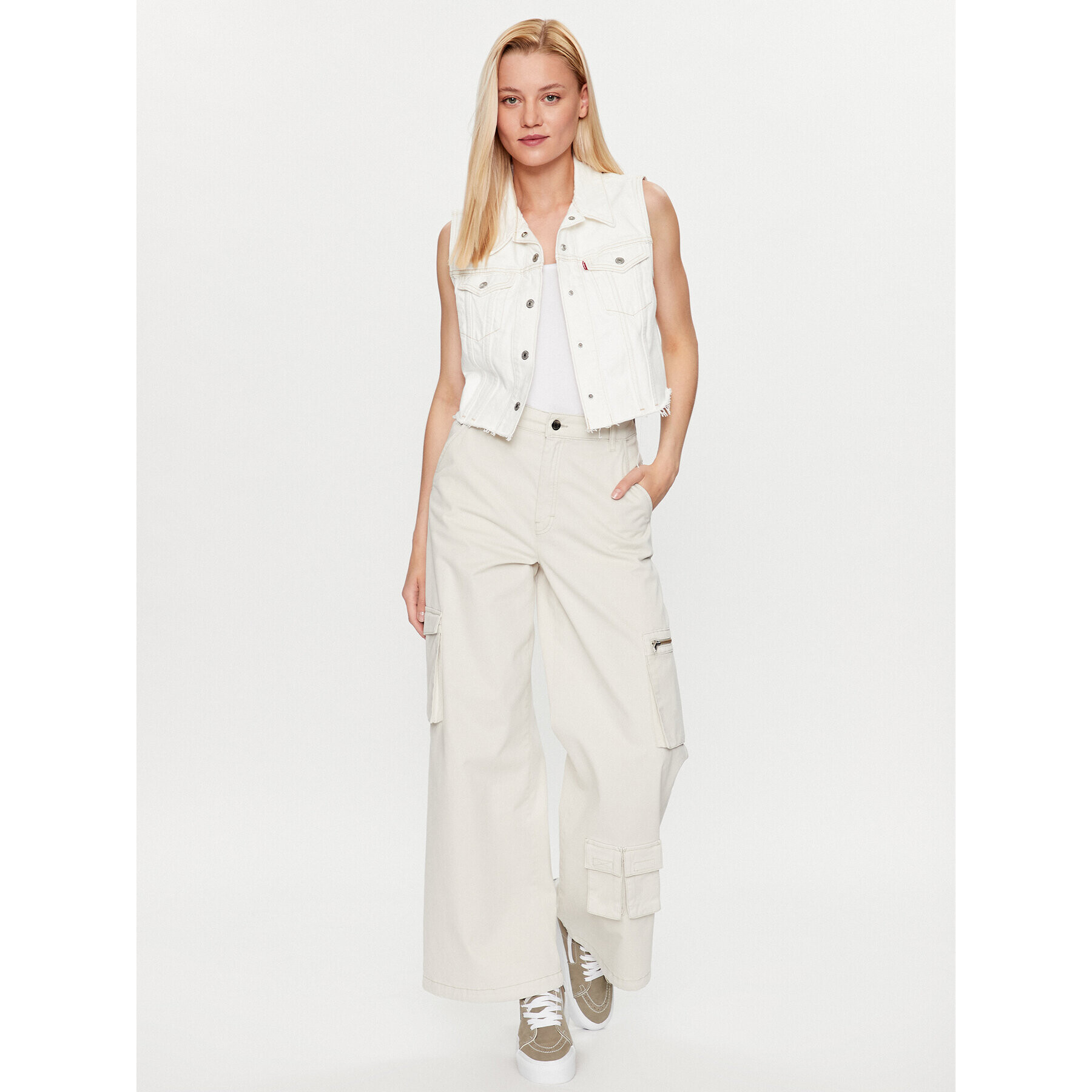 Levi's® Елек Xs A4855-0001 Бял Slim Fit - Pepit.bg
