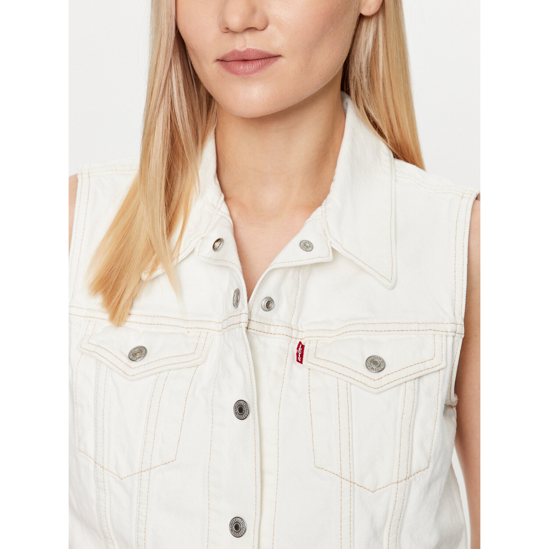 Levi's® Елек Xs A4855-0001 Бял Slim Fit - Pepit.bg