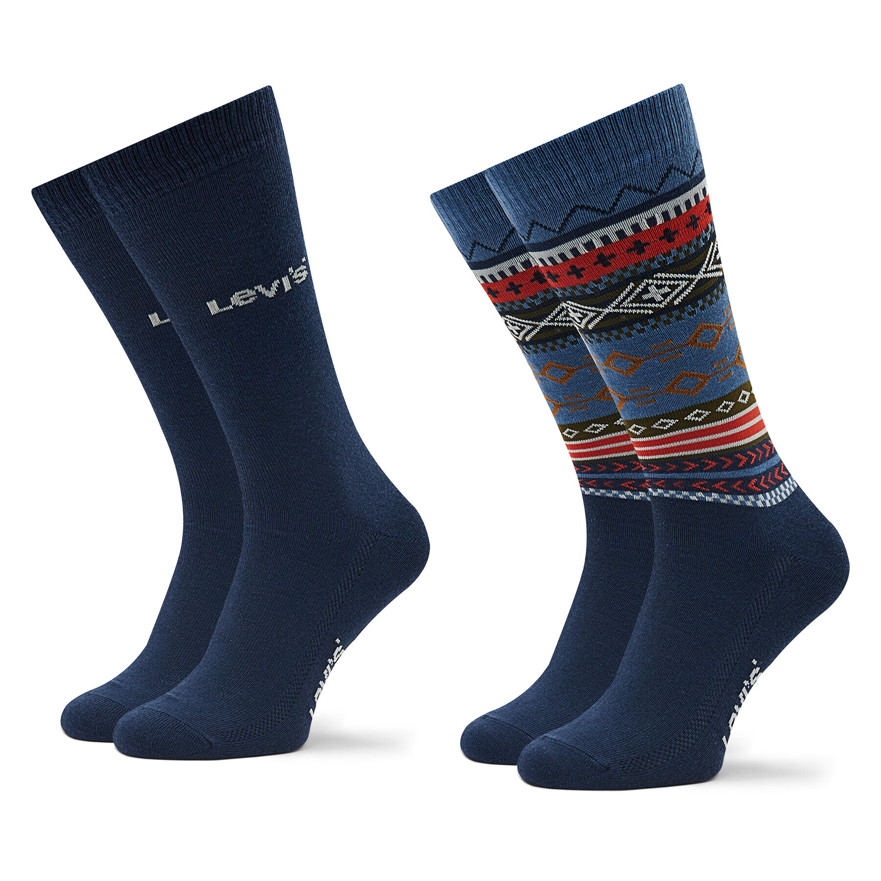 Levi's® Комплект 2 чифта дълги чорапи мъжки 701220665 Тъмносин - Pepit.bg
