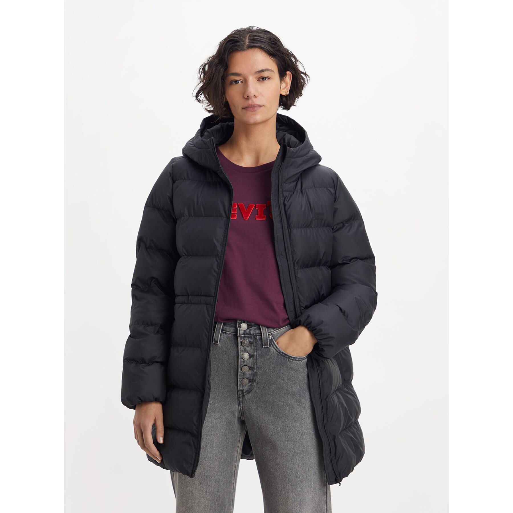 Levi's® Пухено яке A6369-0000 Черен Regular Fit - Pepit.bg