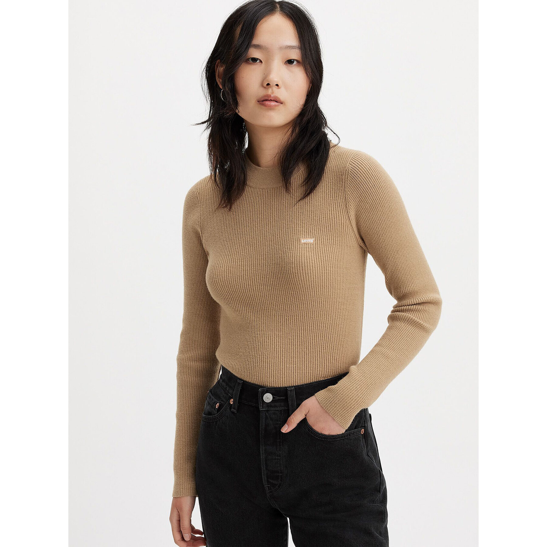 Levi's® Пуловер A0719-0017 Бежов Slim Fit - Pepit.bg