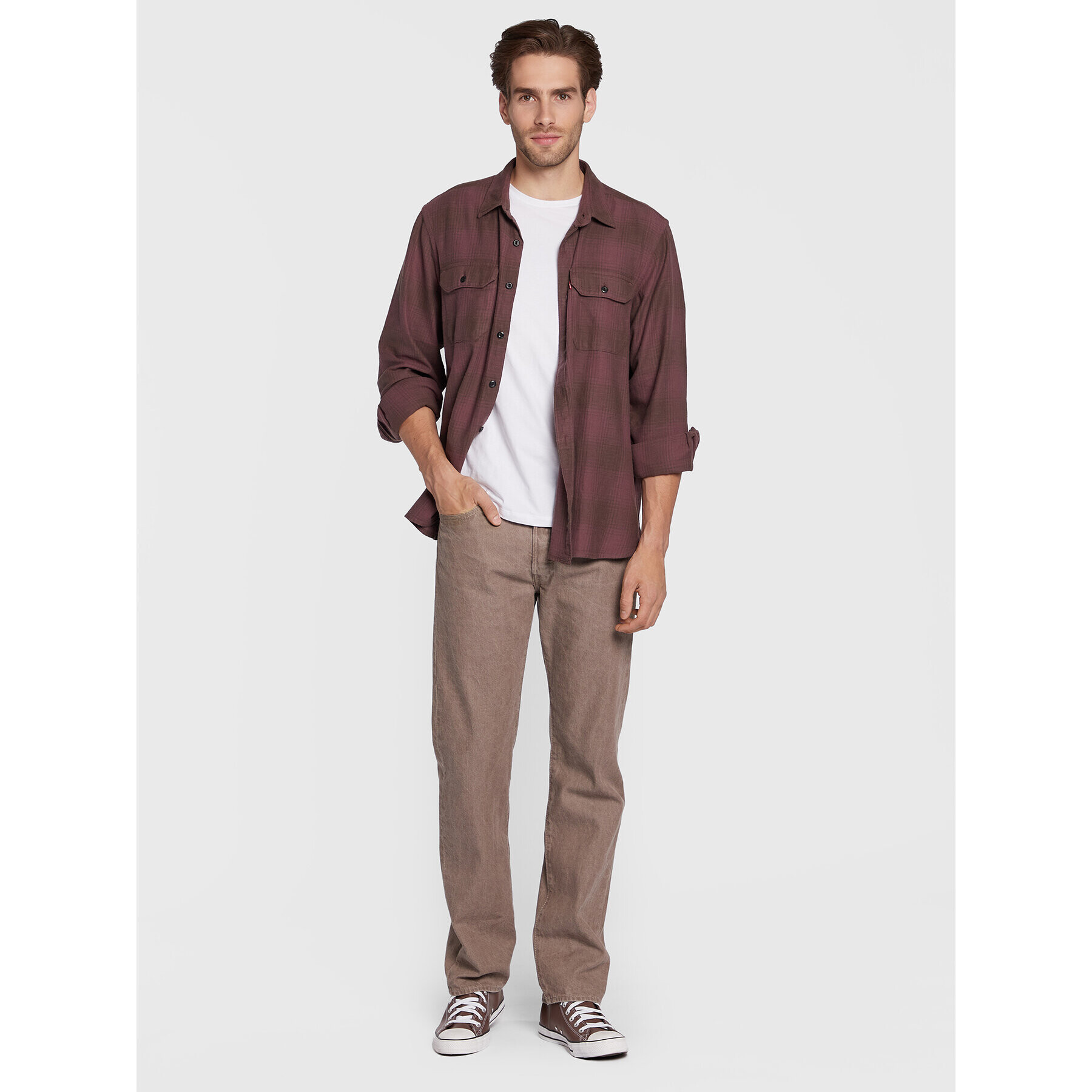 Levi's® Риза Jackson Worker 19573-0178 Бордо Relaxed Fit - Pepit.bg