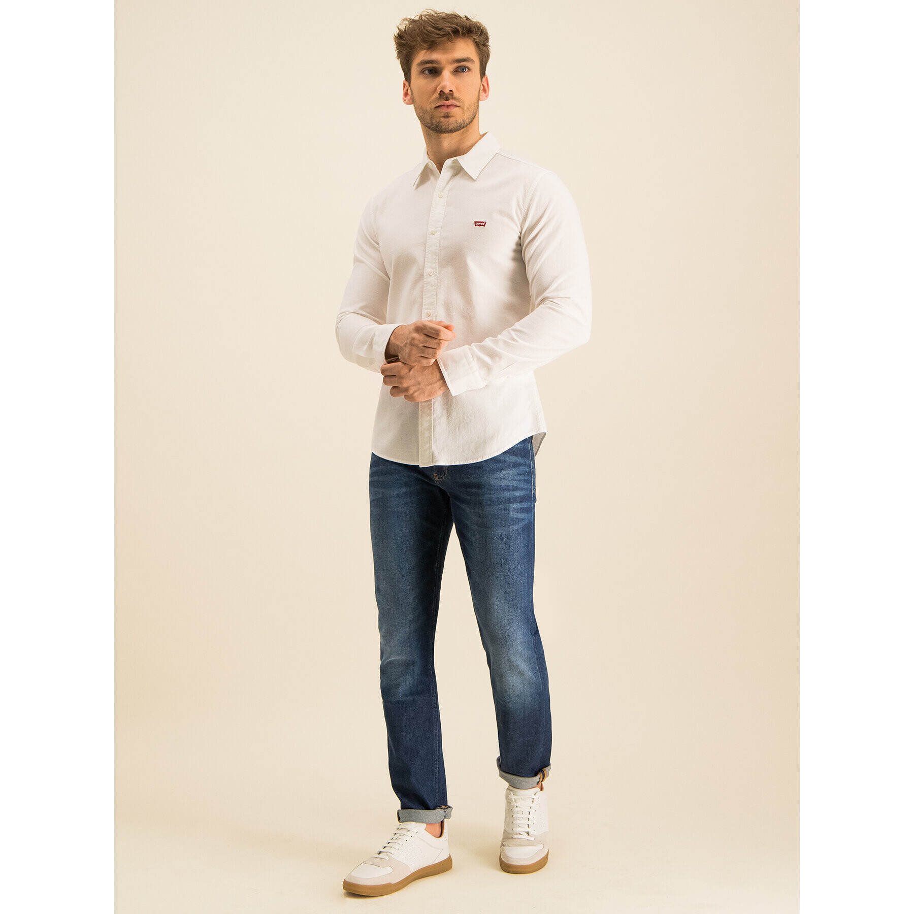 Levi's® Риза Long Sleeved Shirt 86625-0002 Бял Slim Fit - Pepit.bg