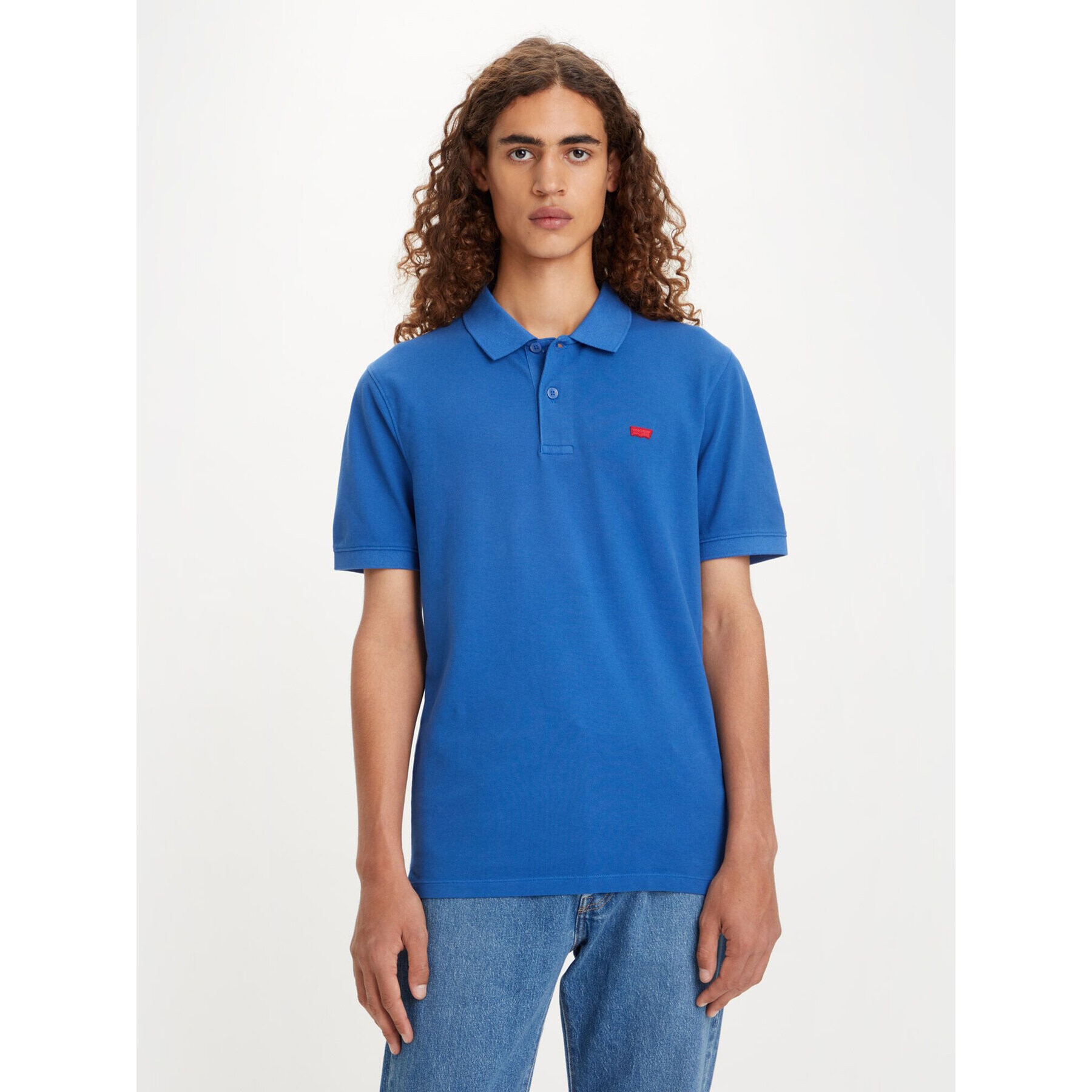 Levi's® Тениска с яка и копчета Housemark A48420008 Син Slim Fit - Pepit.bg