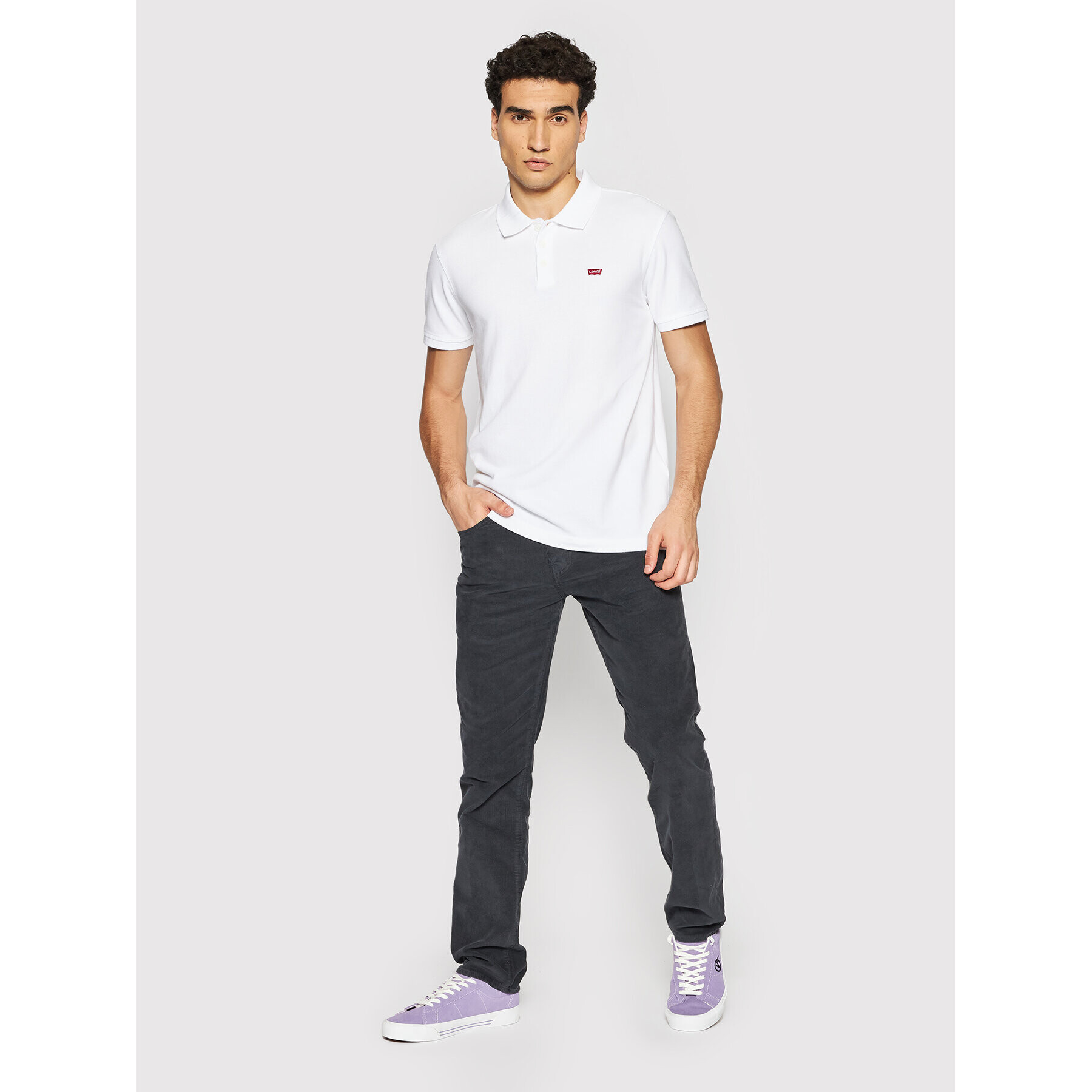 Levi's® Тениска с яка и копчета Standard Housemarked 35883-0003 Бял Regular Fit - Pepit.bg