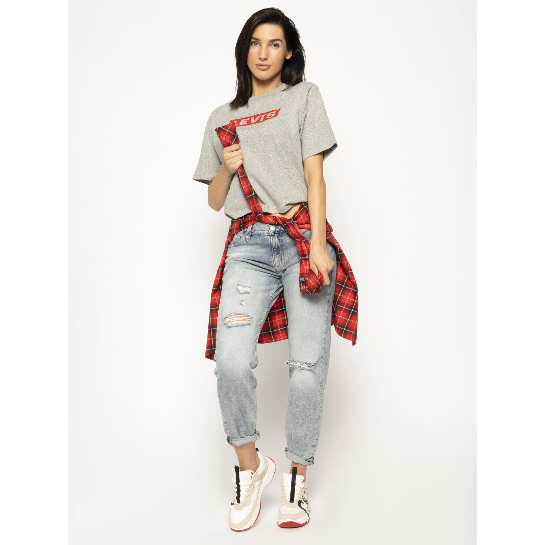 Levi's® Тишърт Graphic Boxy Tee 85634-0007 Сив Regular Fit - Pepit.bg