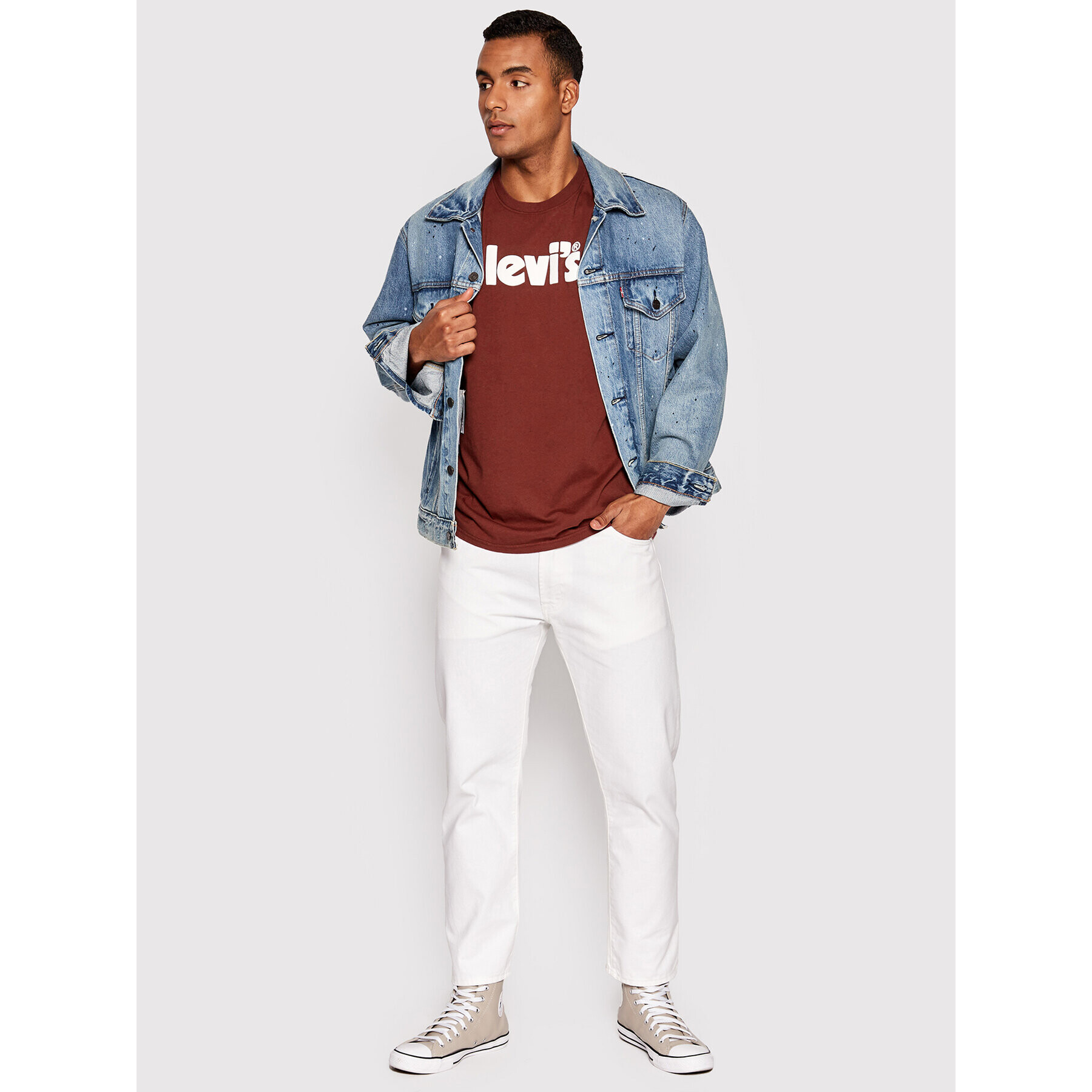 Levi's® Тишърт Poster Logo 16143-0143 Бордо Relaxed Fit - Pepit.bg