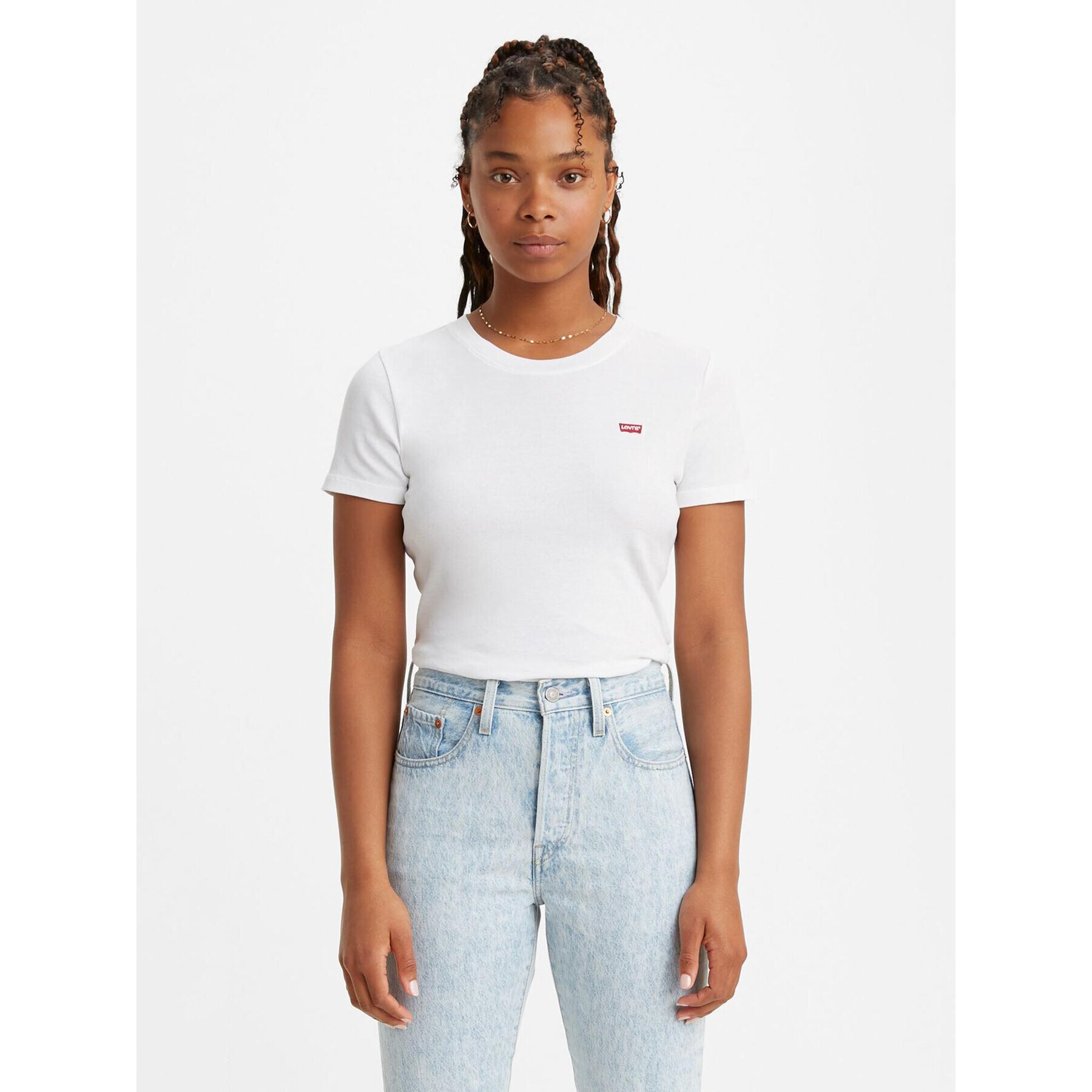 Levi's® Тишърт Ribbed Baby 37697-0000 Бял Classic Fit - Pepit.bg