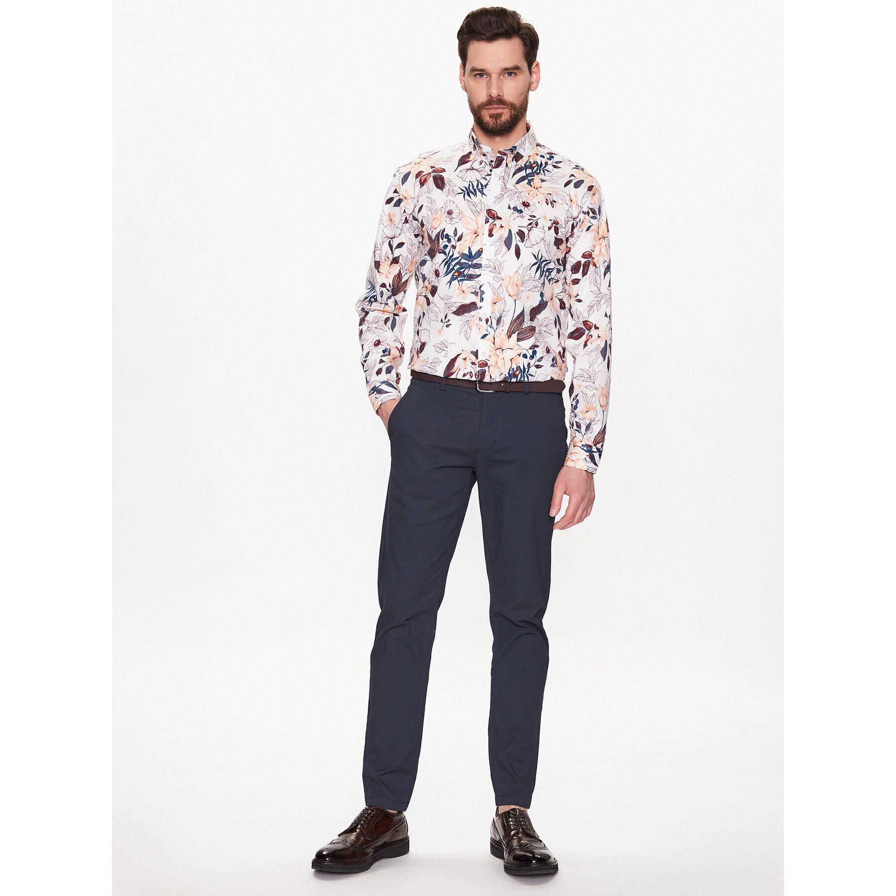 Lindbergh Чино панталони 30-005048A Тъмносин Slim Fit - Pepit.bg