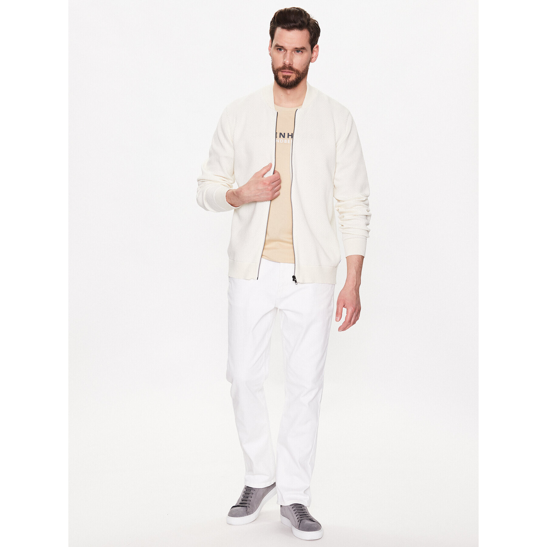 Lindbergh Кардиган 30-804023 Екрю Regular Fit - Pepit.bg