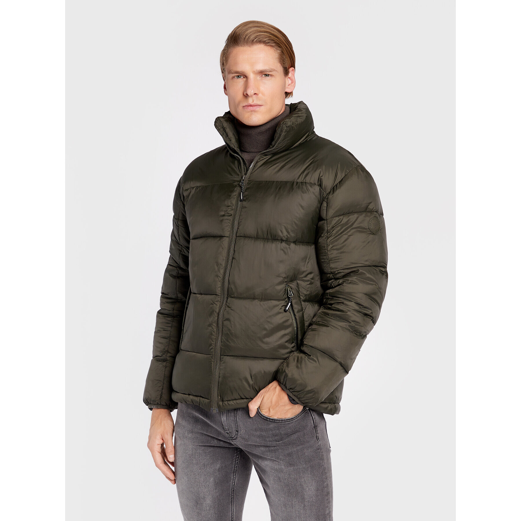 Lindbergh Пухено яке 30-301093 Каки Regular Fit - Pepit.bg