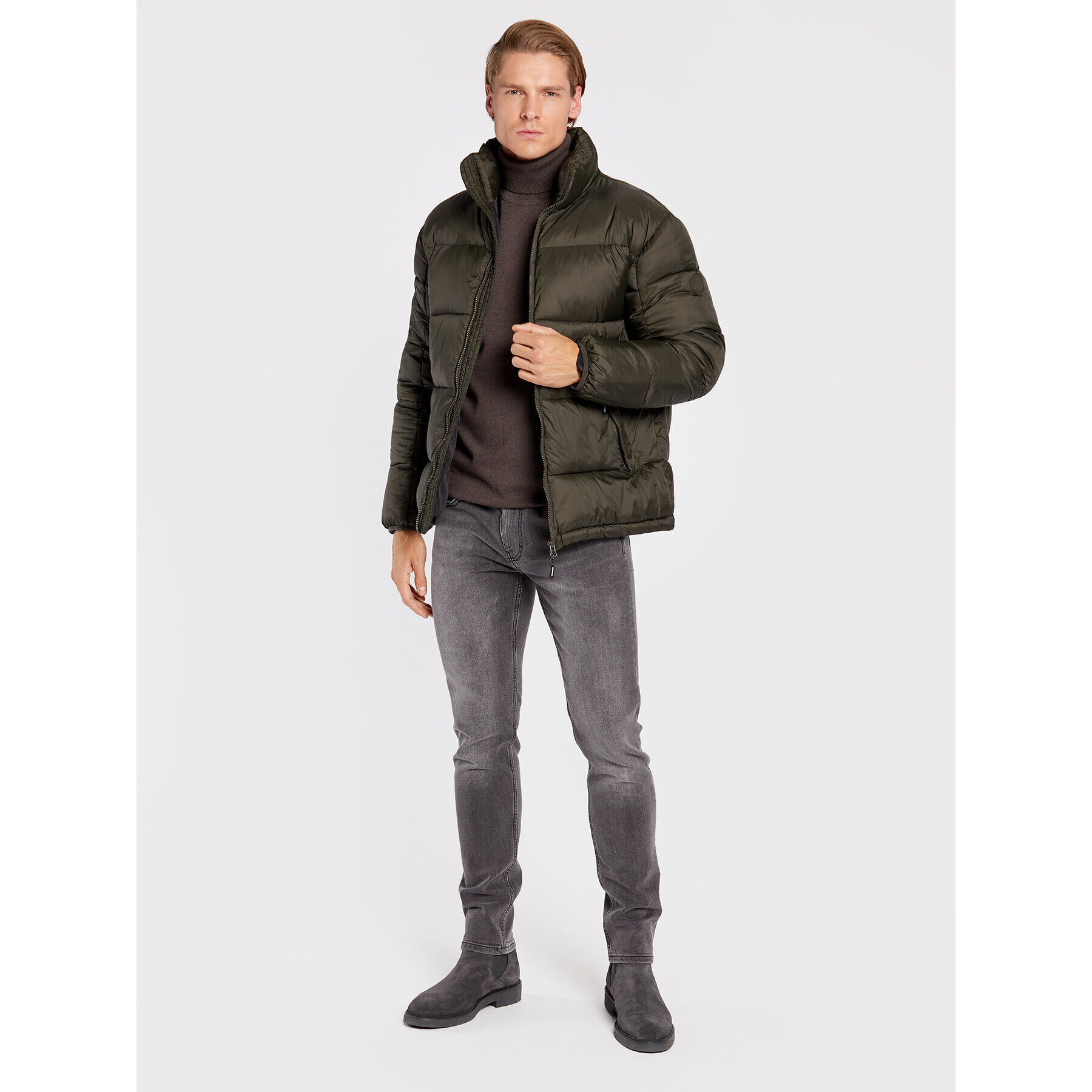 Lindbergh Пухено яке 30-301093 Каки Regular Fit - Pepit.bg