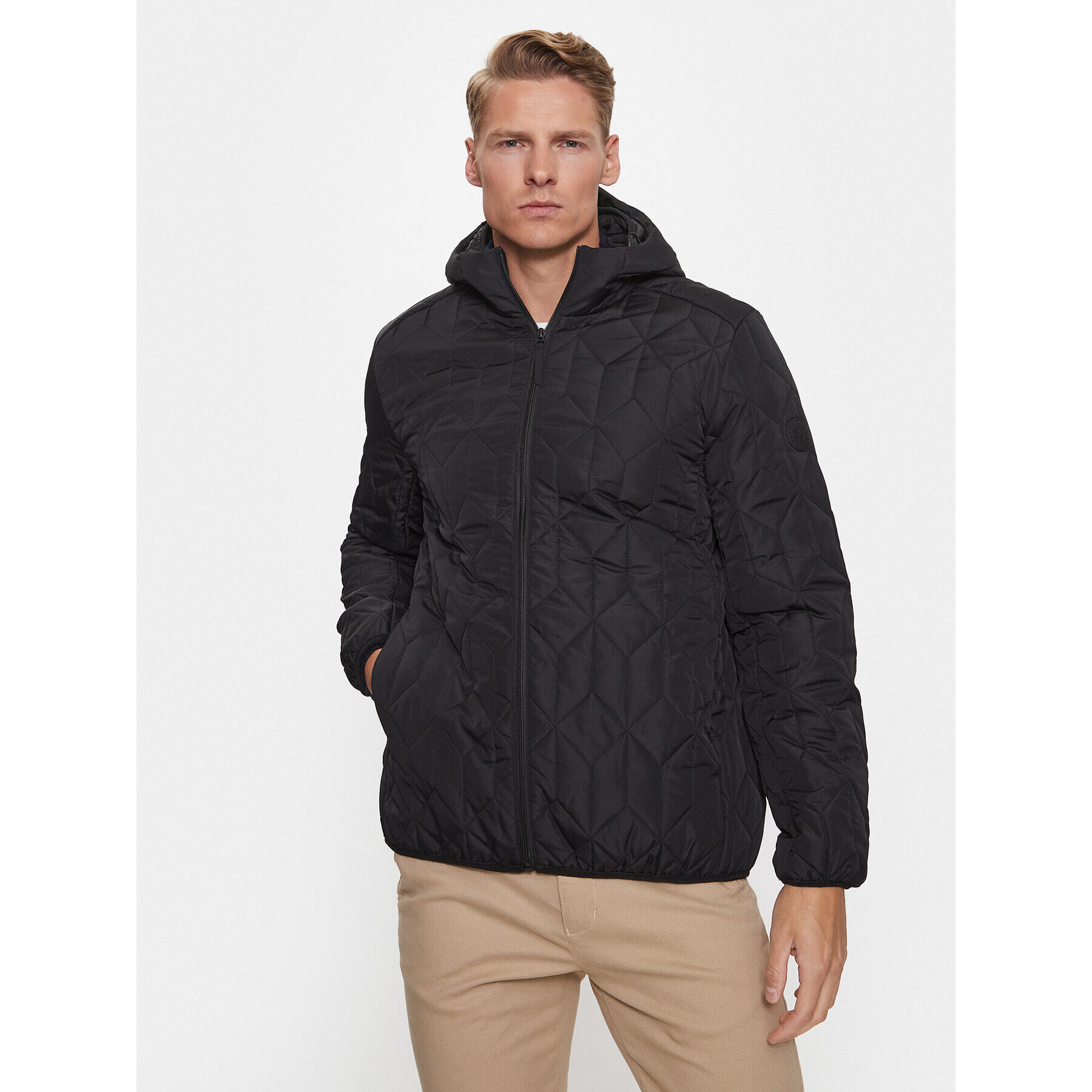 Lindbergh Пухено яке 30-301103 Черен Relaxed Fit - Pepit.bg