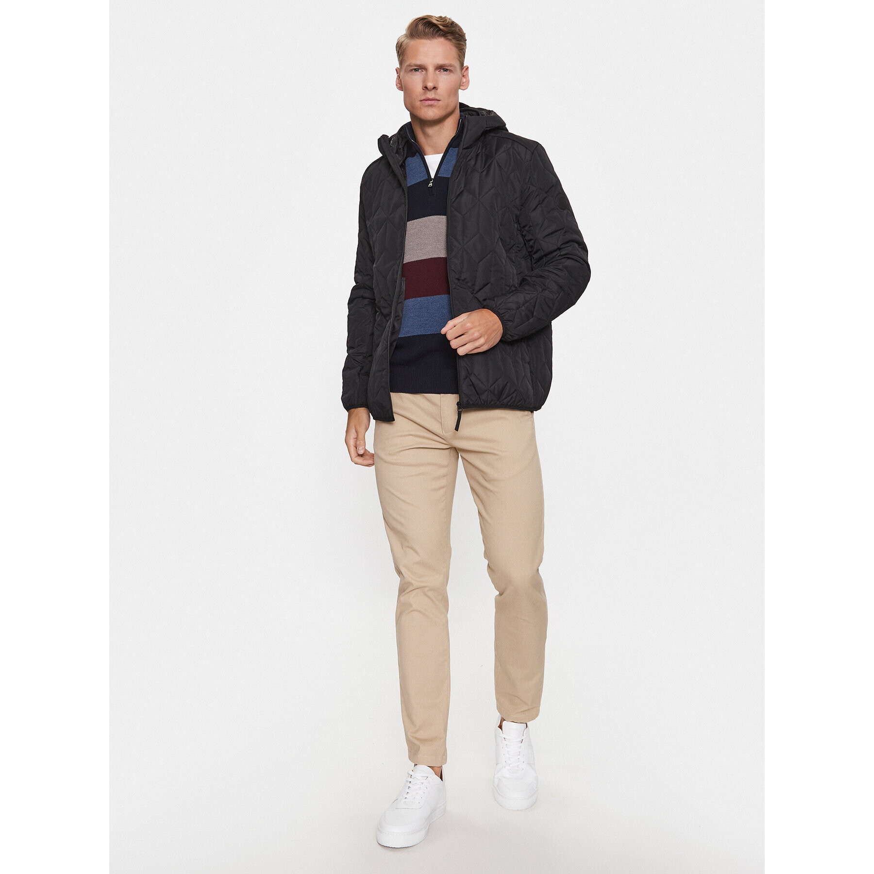 Lindbergh Пухено яке 30-301103 Черен Relaxed Fit - Pepit.bg