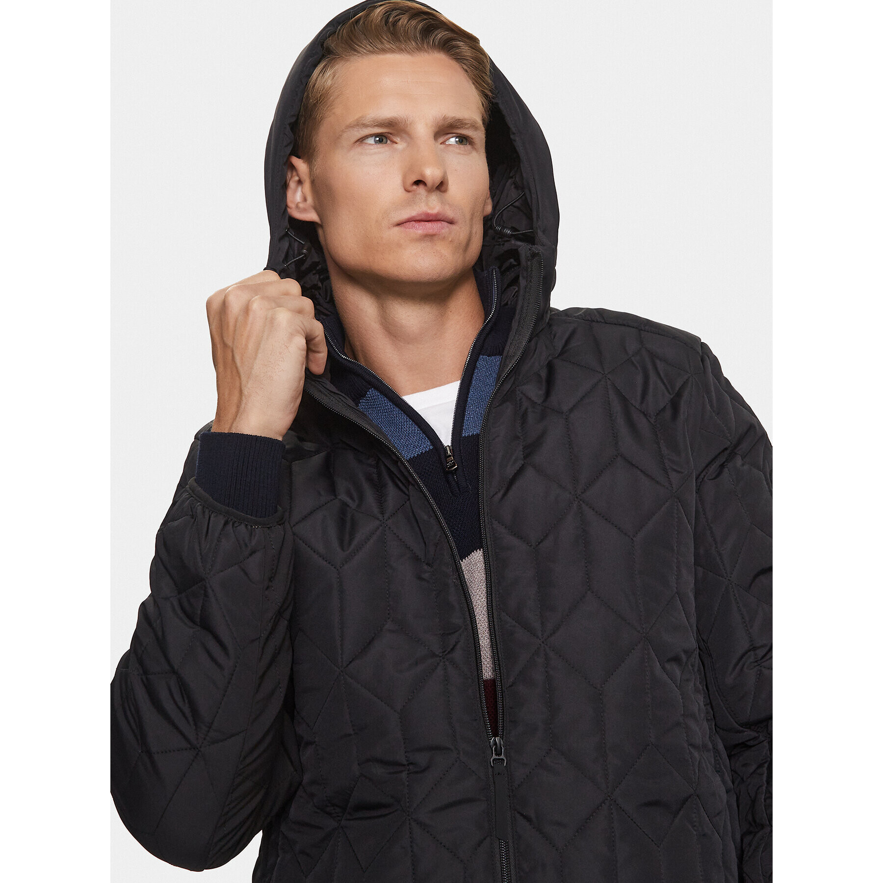 Lindbergh Пухено яке 30-301103 Черен Relaxed Fit - Pepit.bg