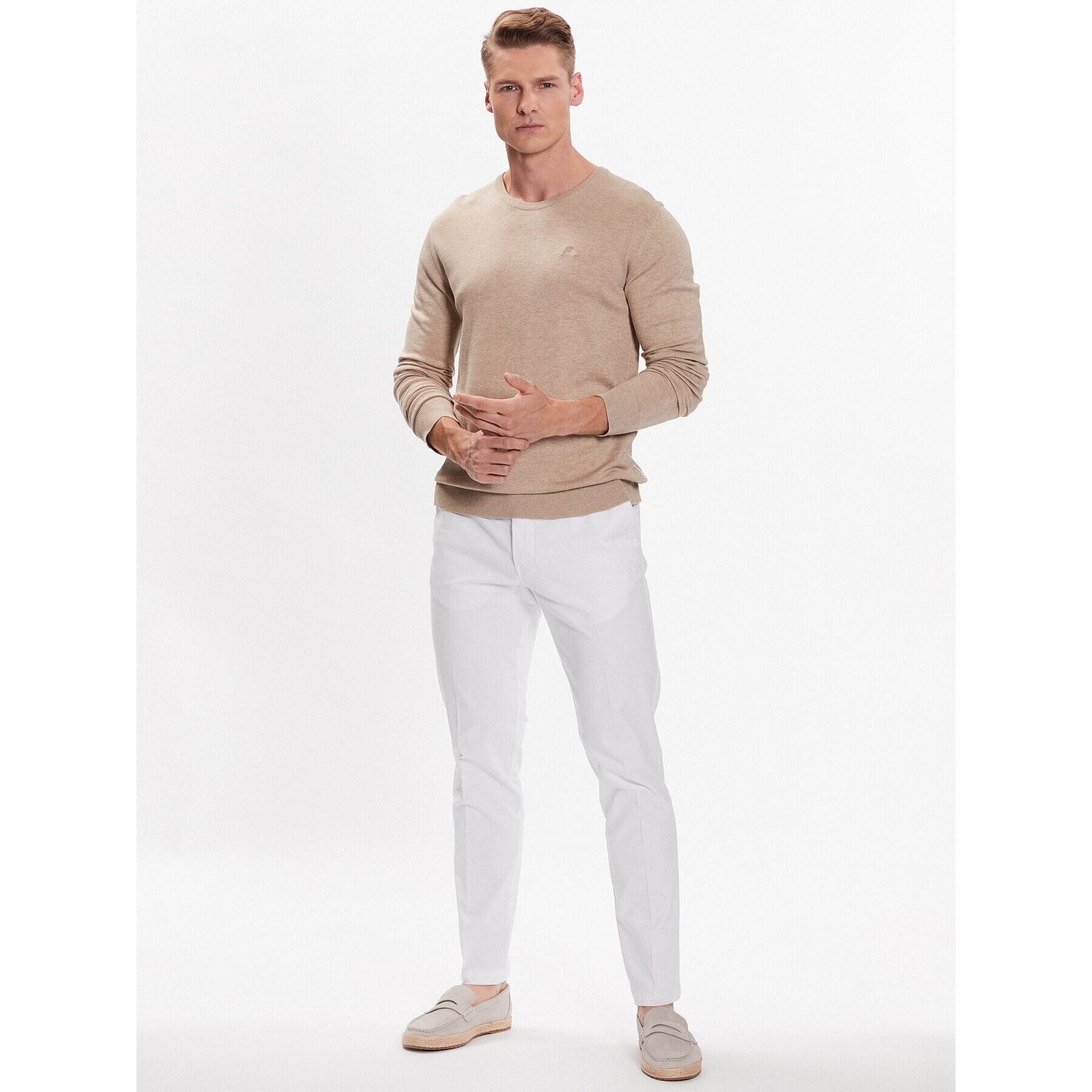 Lindbergh Пуловер 30-80043 Бежов Slim Fit - Pepit.bg