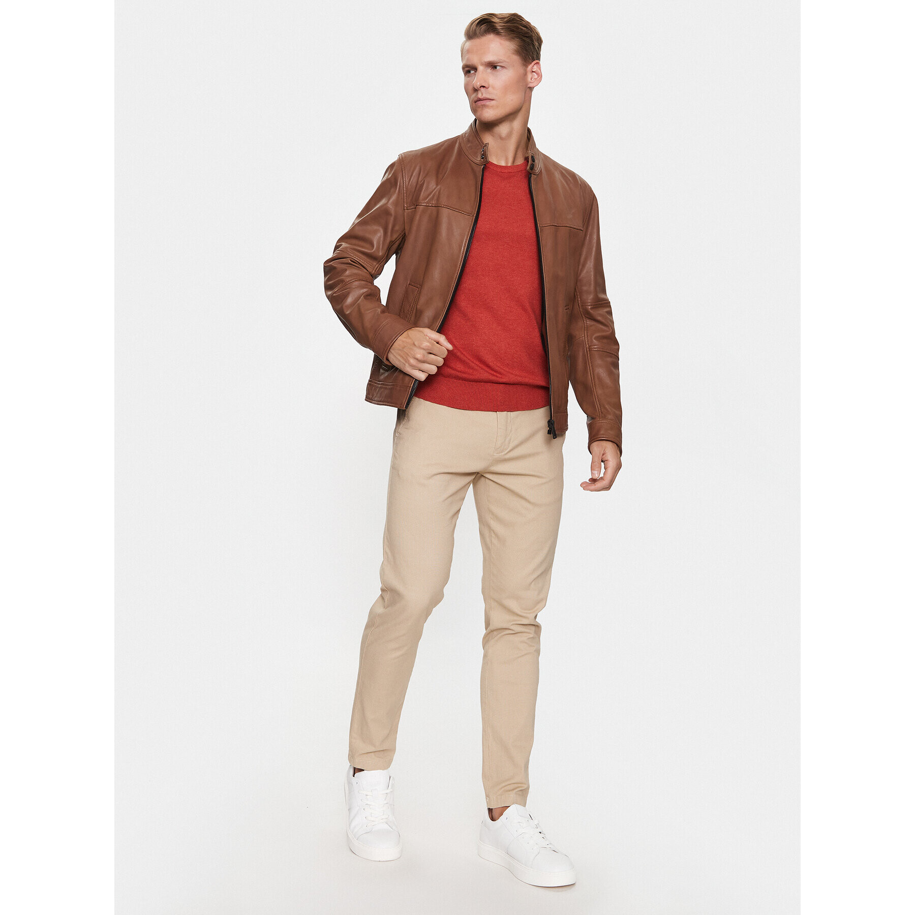 Lindbergh Пуловер 30-80043 Оранжев Slim Fit - Pepit.bg