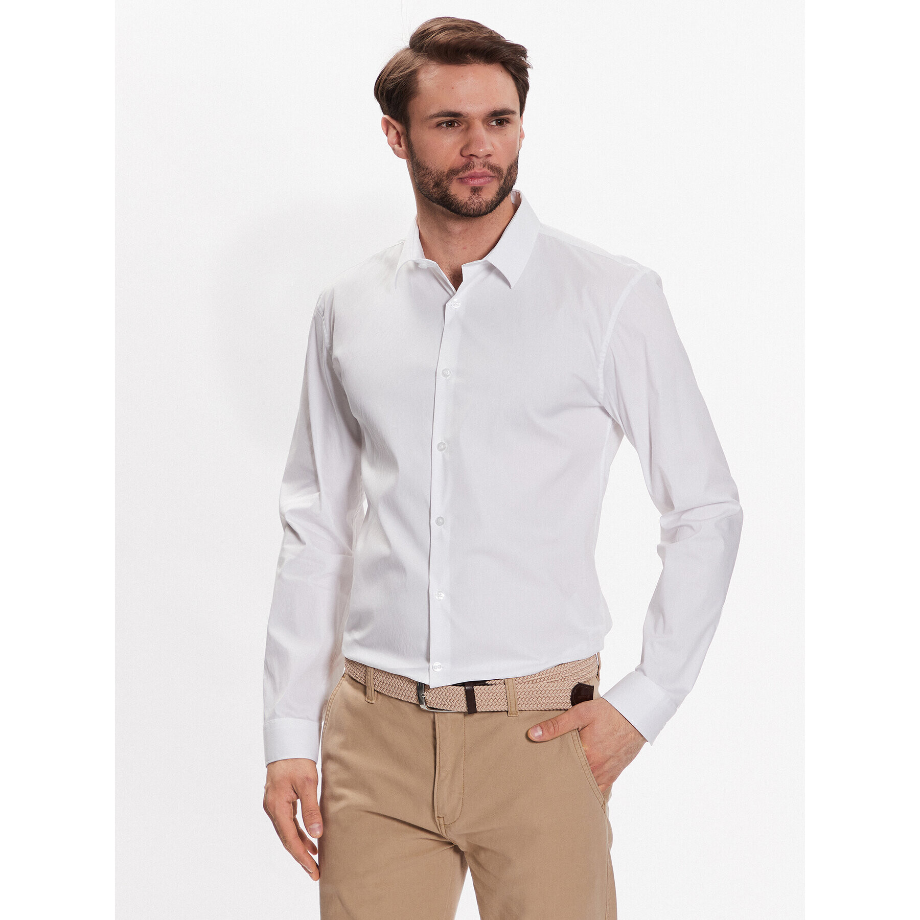 Lindbergh Риза 30-203172 Бял Slim Fit - Pepit.bg