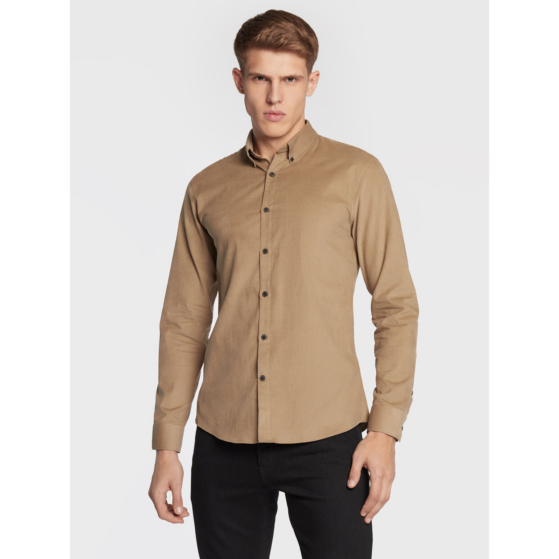 Lindbergh Риза 30-203248 Бежов Slim Fit - Pepit.bg
