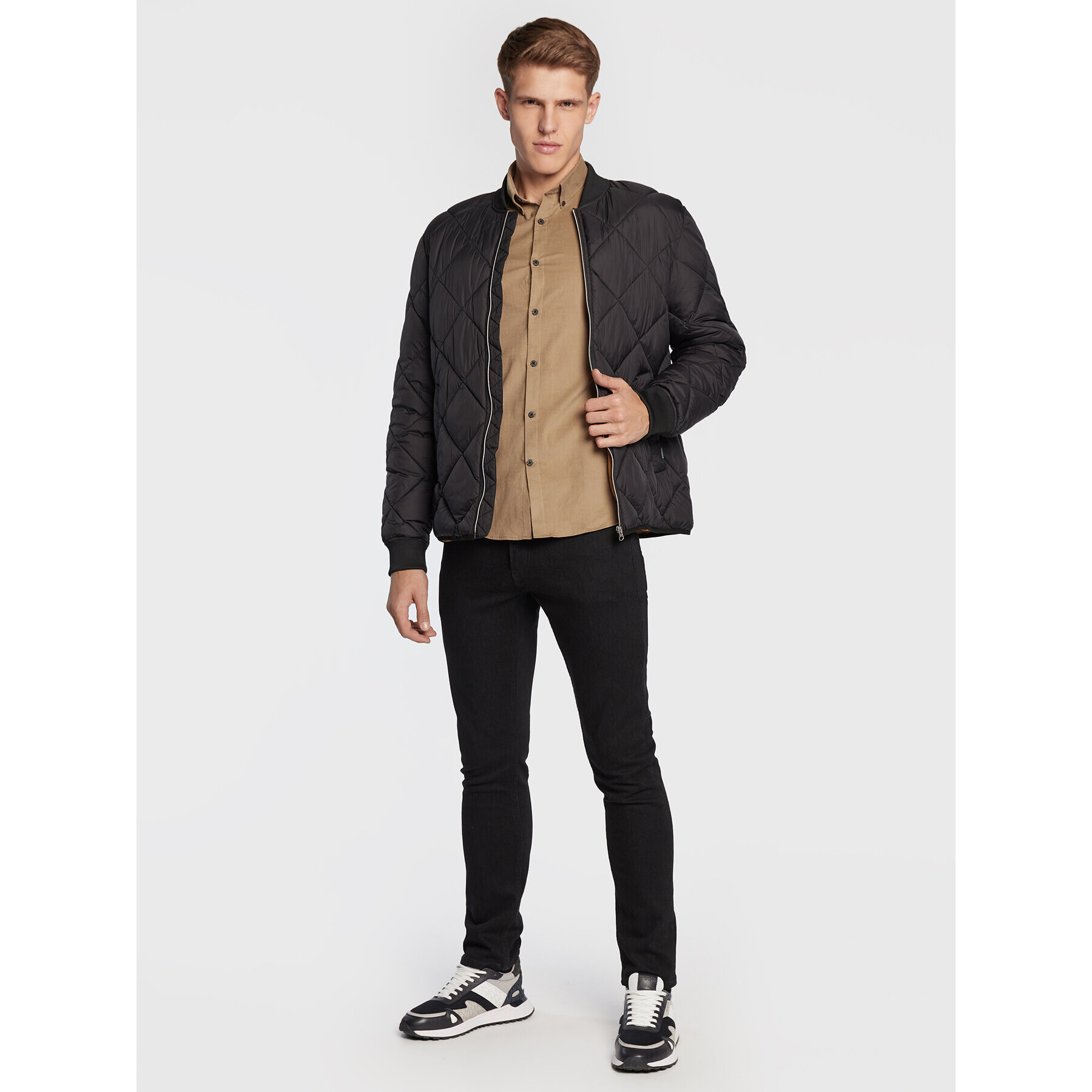 Lindbergh Риза 30-203248 Бежов Slim Fit - Pepit.bg