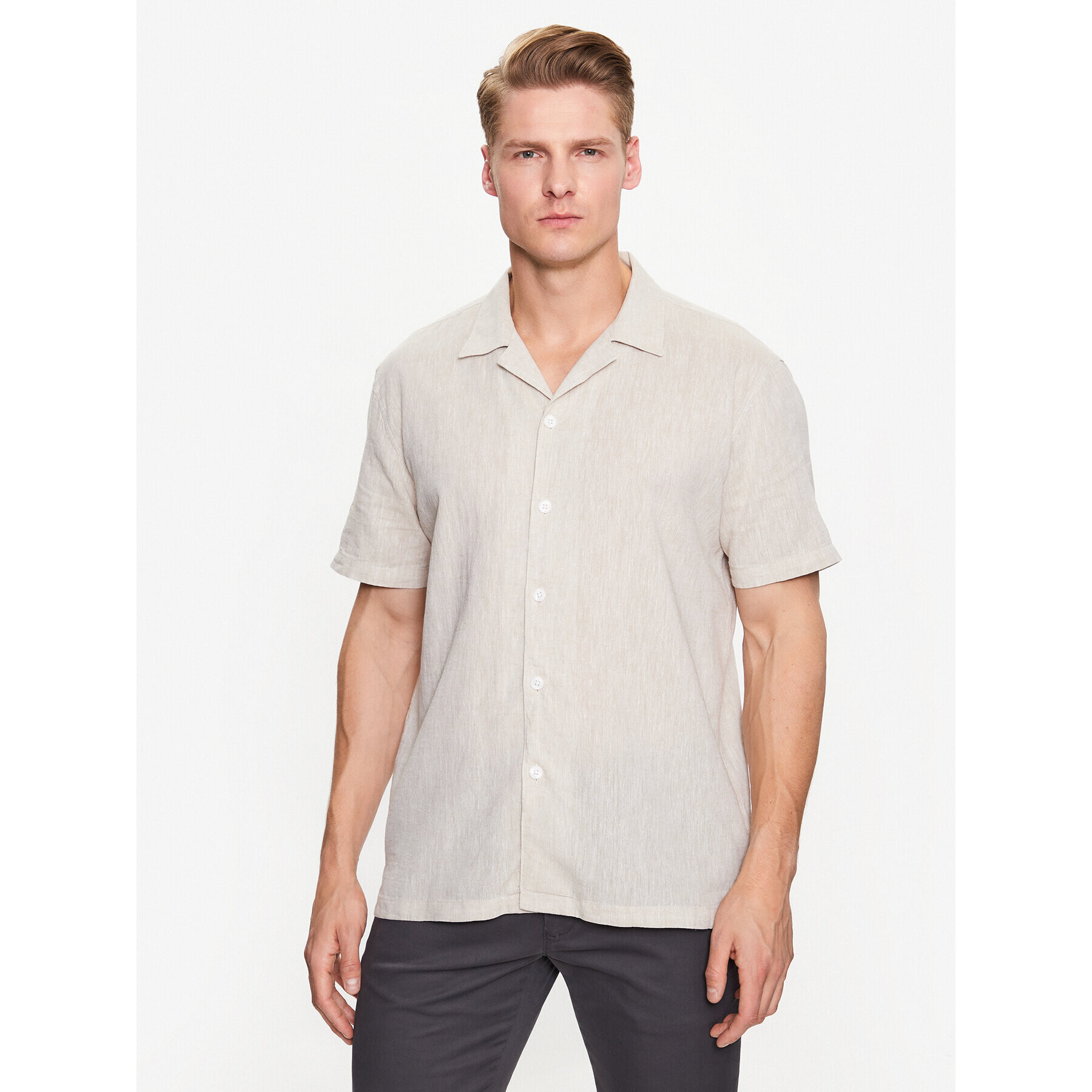 Lindbergh Риза 30-203319 Бежов Relaxed Fit - Pepit.bg