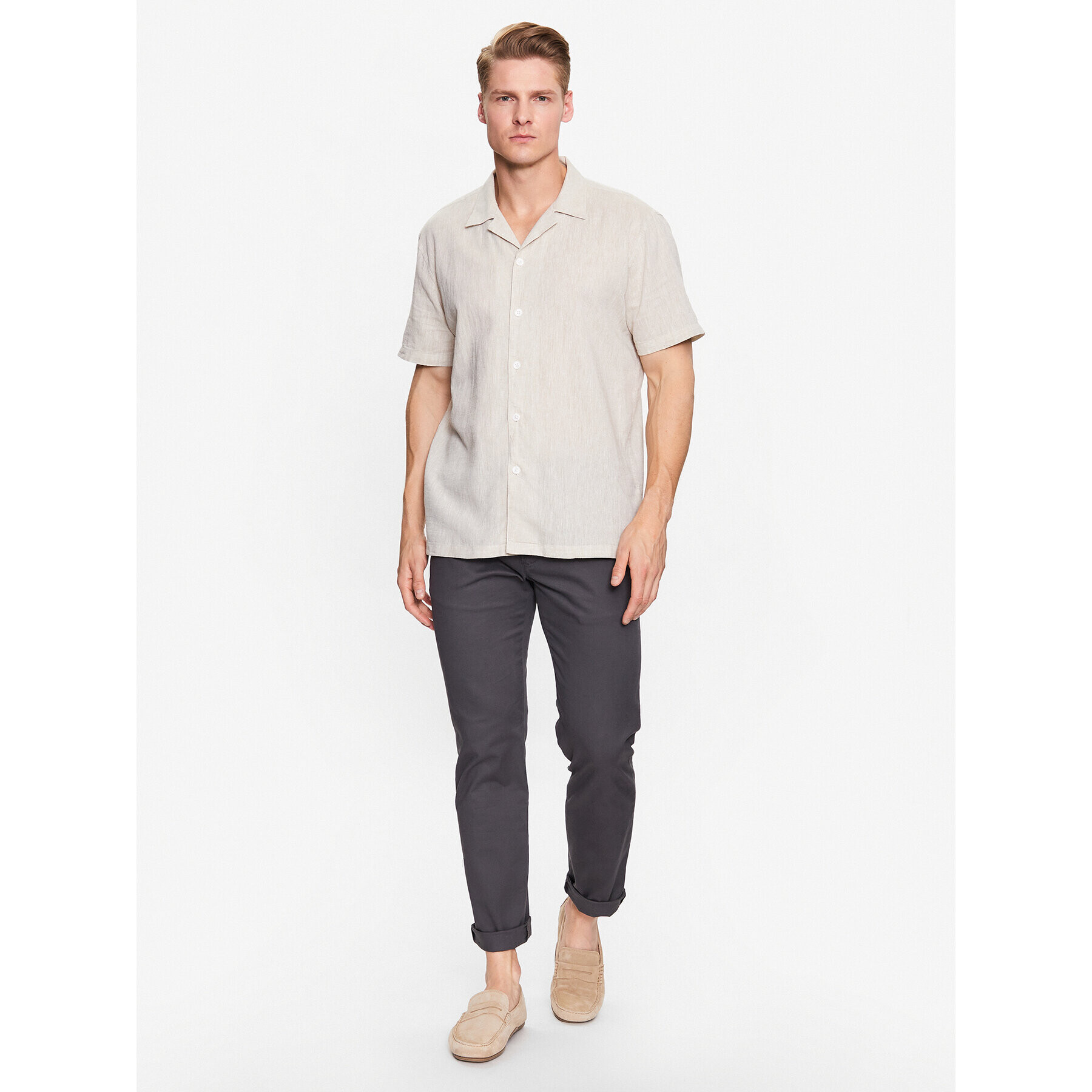 Lindbergh Риза 30-203319 Бежов Relaxed Fit - Pepit.bg
