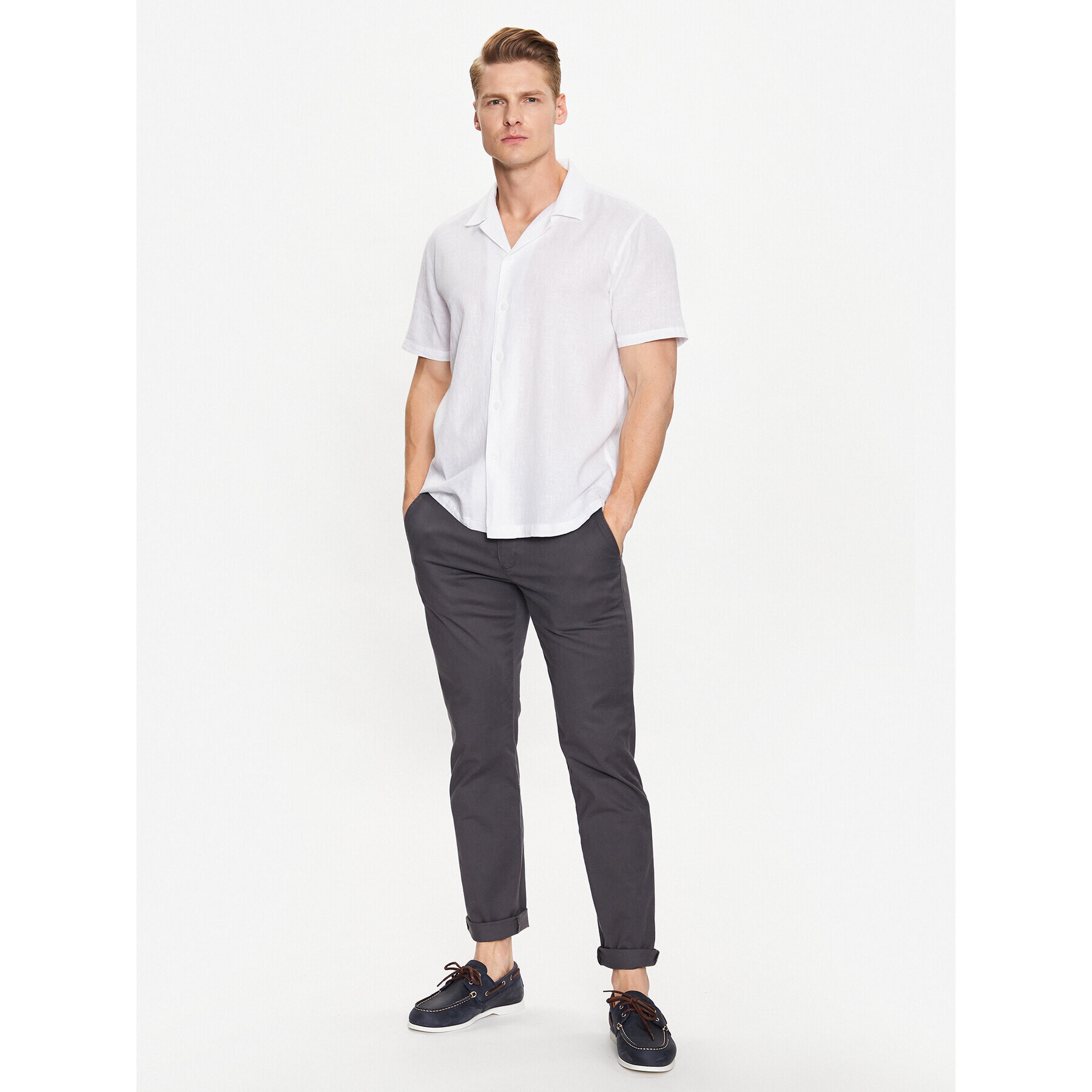 Lindbergh Риза 30-203319 Бял Relaxed Fit - Pepit.bg