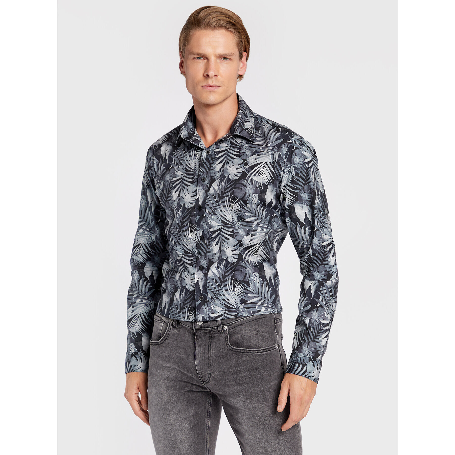 Lindbergh Риза 30-203394 Черен Slim Fit - Pepit.bg