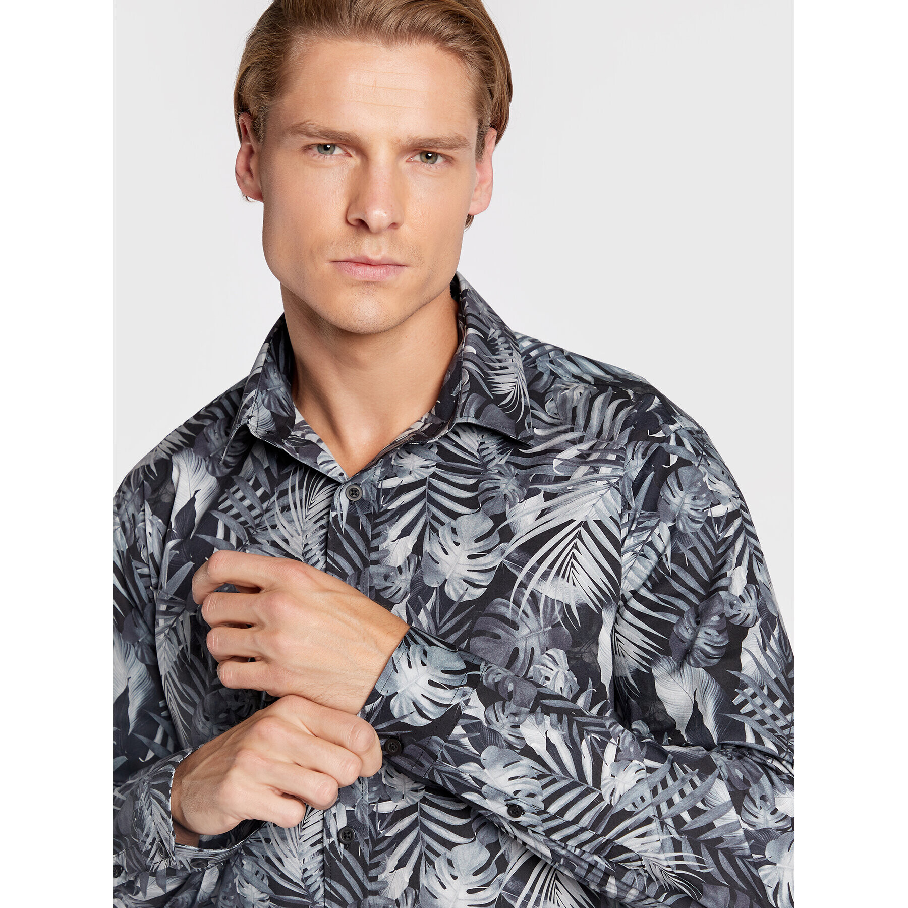 Lindbergh Риза 30-203394 Черен Slim Fit - Pepit.bg