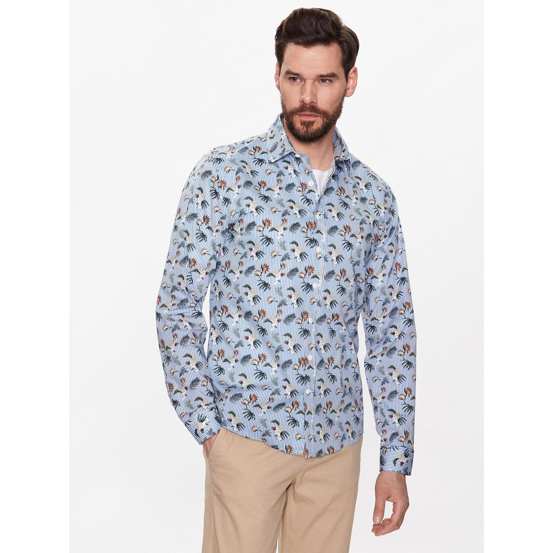 Lindbergh Риза 30-203400 Син Regular Fit - Pepit.bg