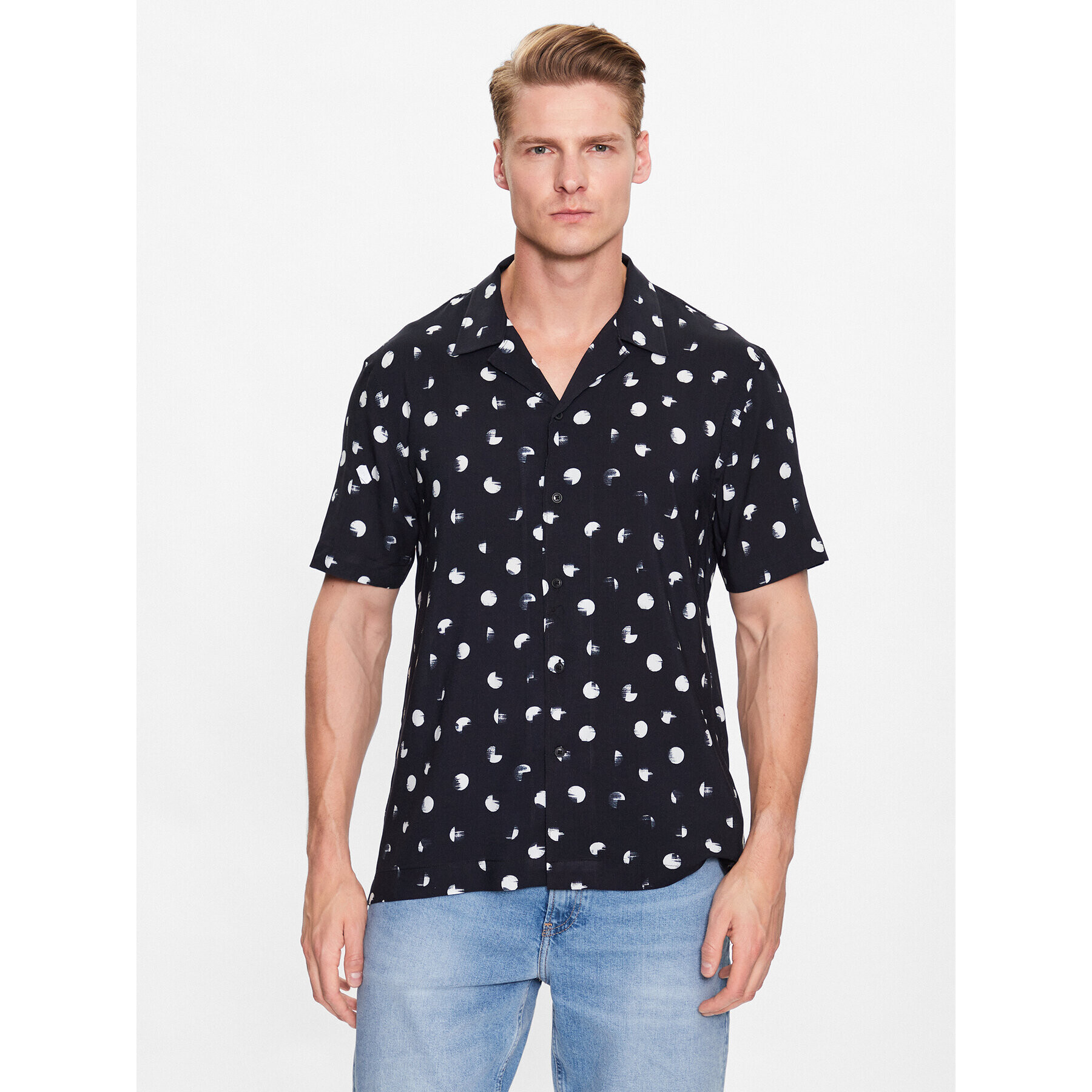 Lindbergh Риза 30-203425 Черен Relaxed Fit - Pepit.bg