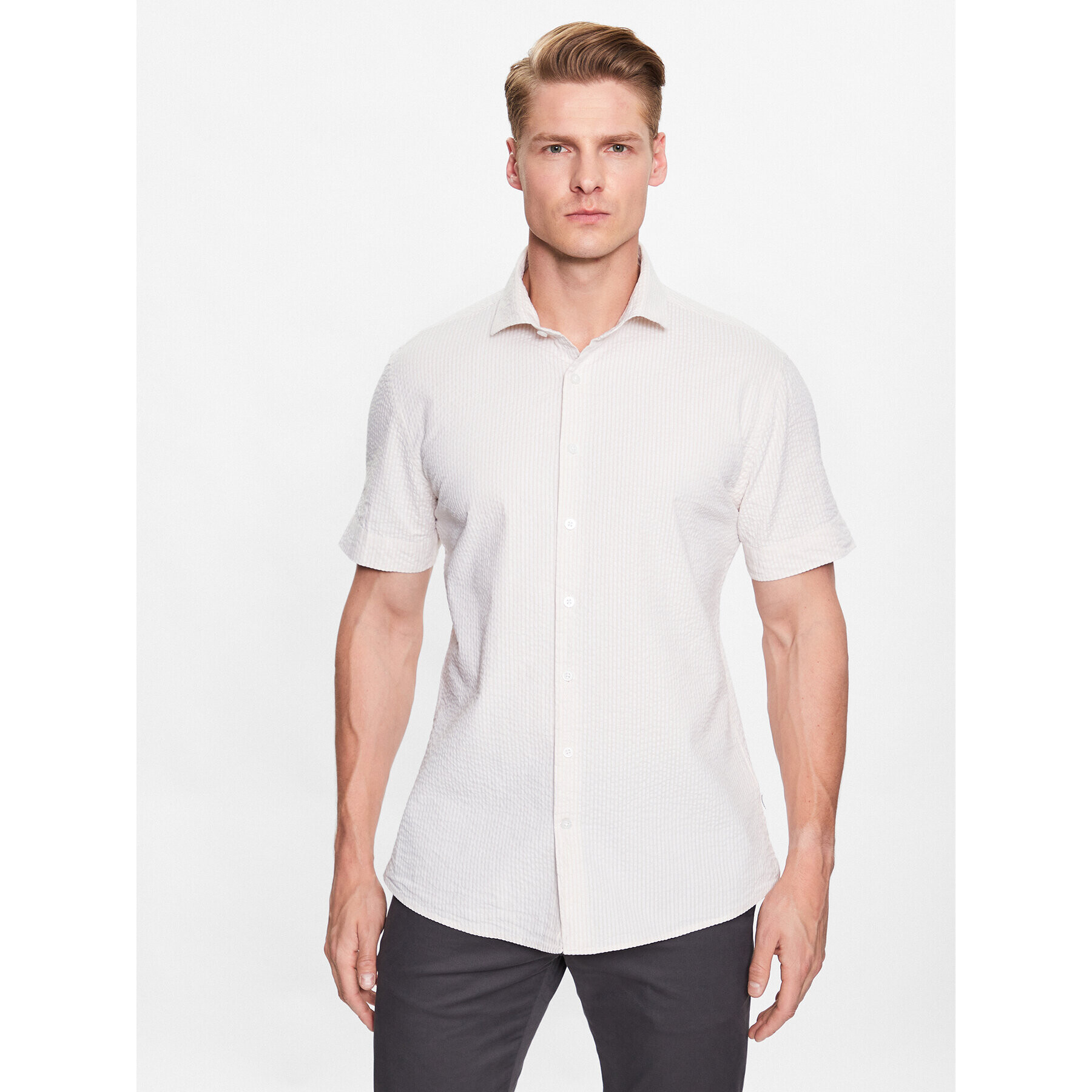 Lindbergh Риза 30-203431 Бежов Slim Fit - Pepit.bg