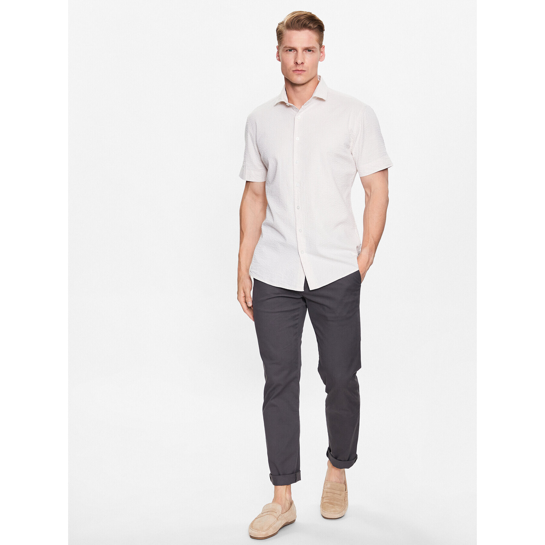 Lindbergh Риза 30-203431 Бежов Slim Fit - Pepit.bg