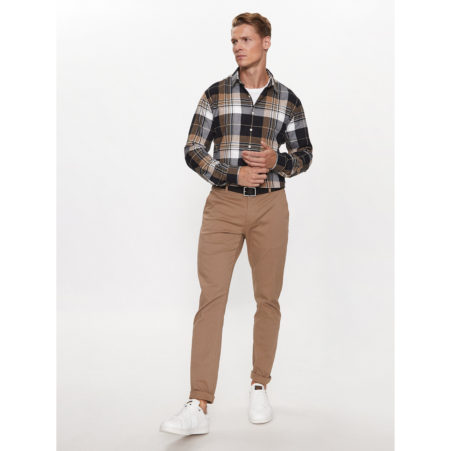 Lindbergh Риза 30-203482 Бежов Slim Fit - Pepit.bg